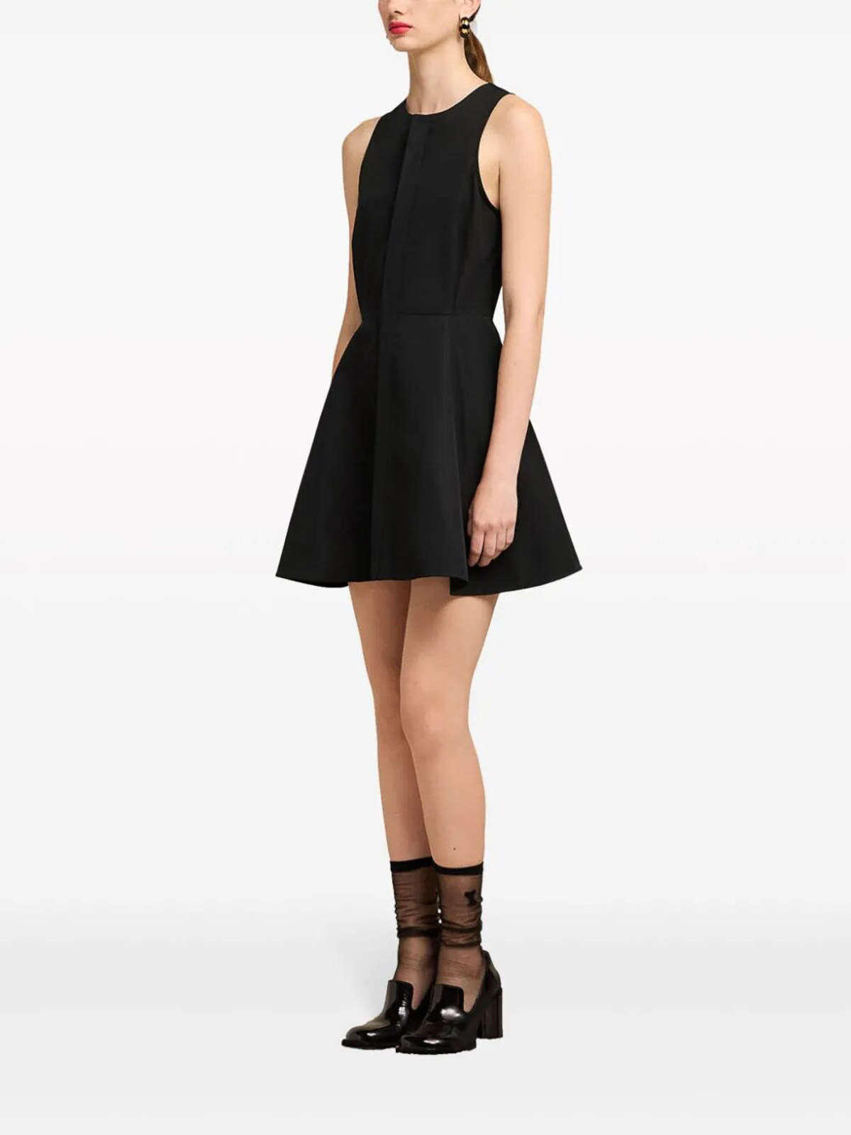 Shop Ami Alexandre Mattiussi Short Dress With Hidden Tab In Black
