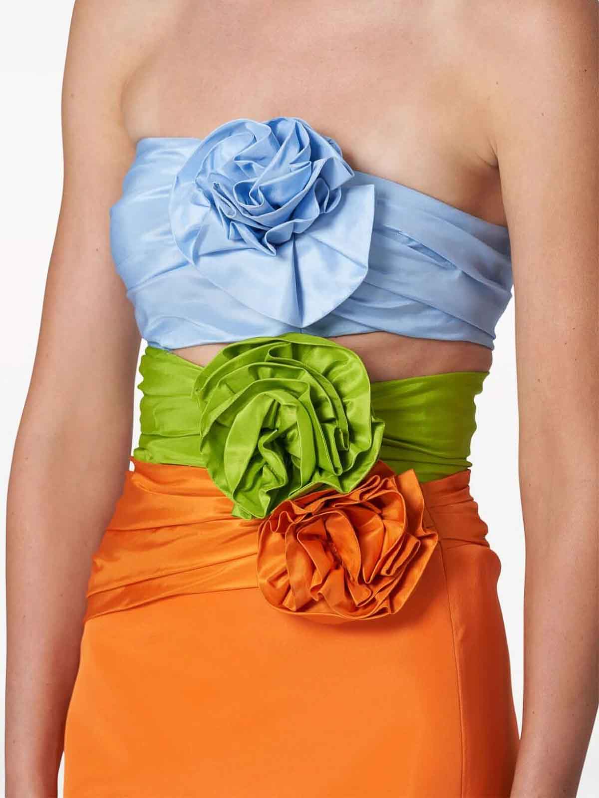 Shop Carolina Herrera Cut Out Strapleess Dress In Light Blue