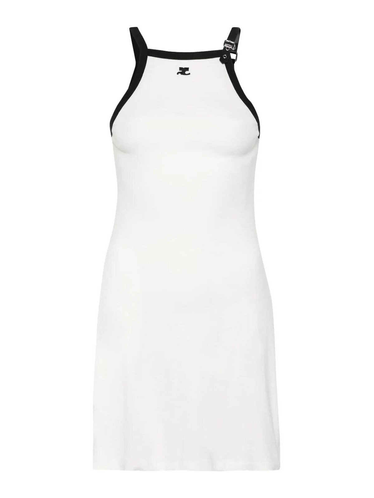 Shop Courrèges Contrast Stich Dress In White