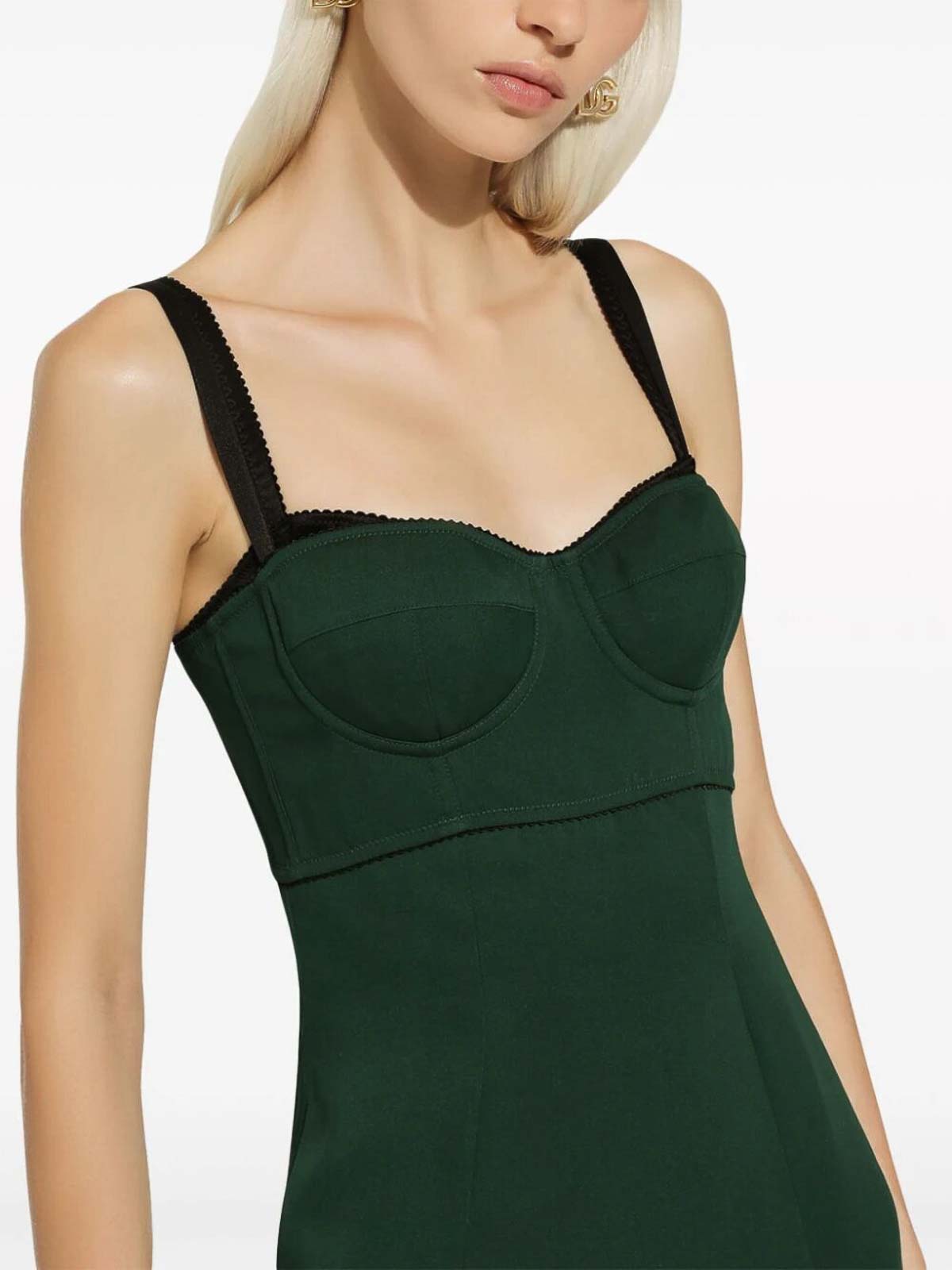 Shop Dolce & Gabbana Midi Dress In Green