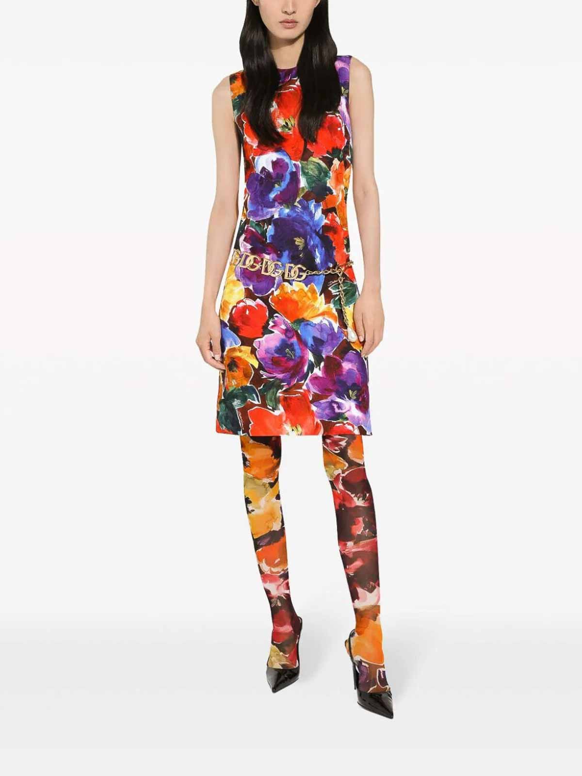 Shop Dolce & Gabbana Vestido Midi - Multicolor In Multicolour