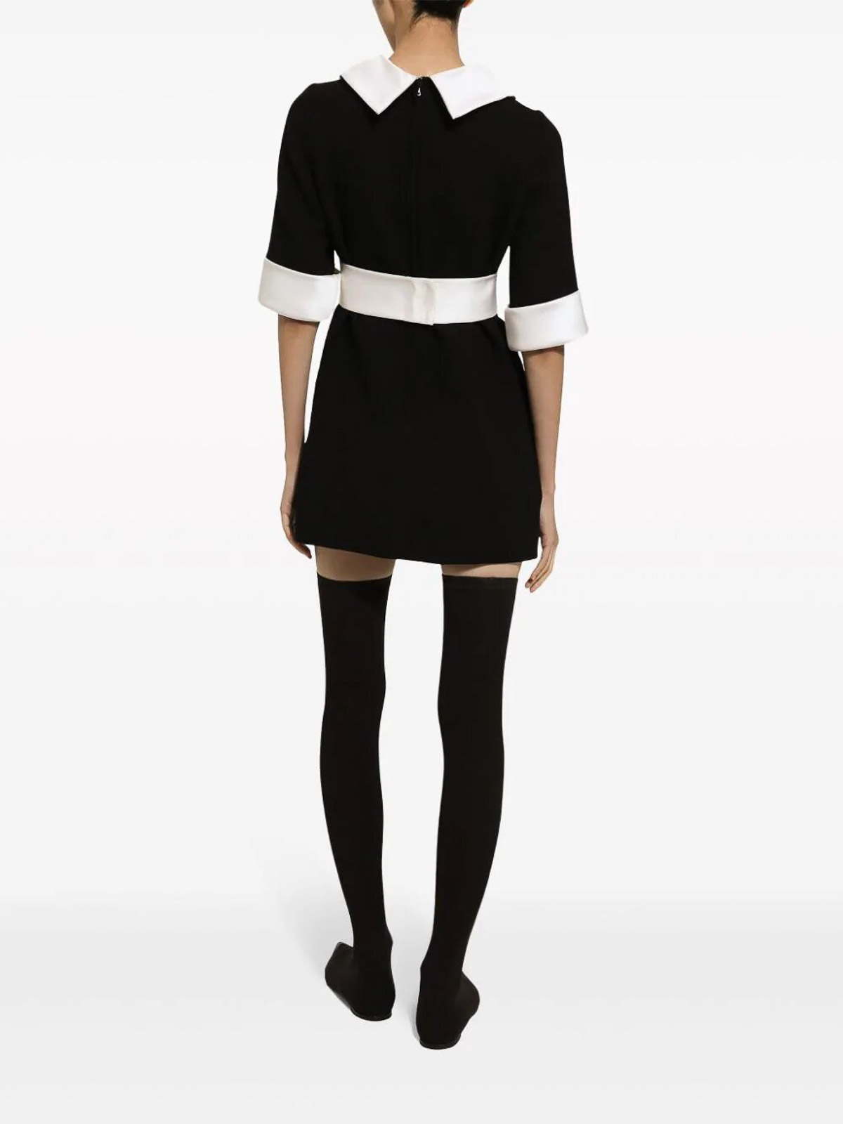 Shop Dolce & Gabbana Short Sleeve Dress In Black