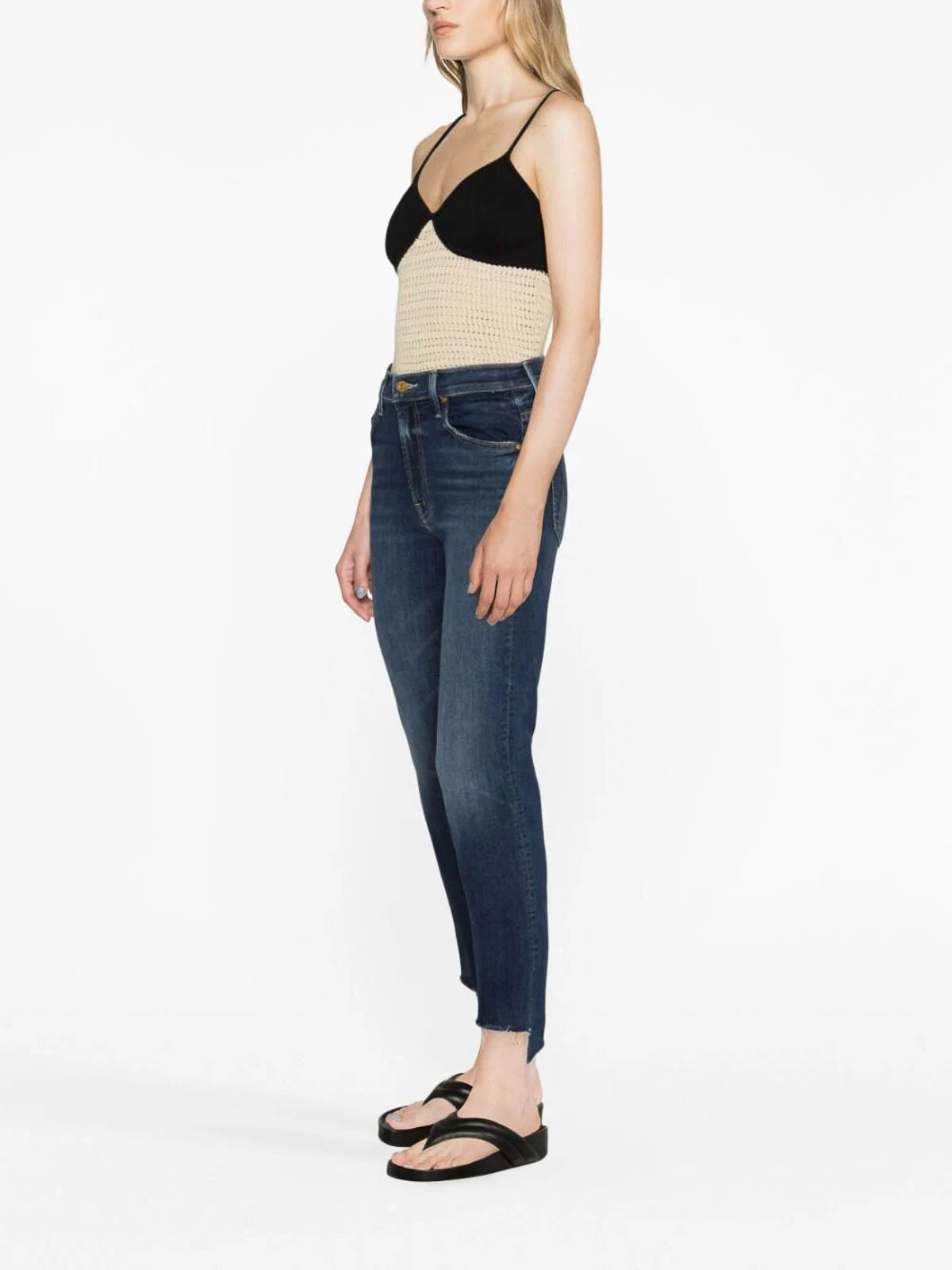 Shop Mother Straight Leg Jeans In Blue