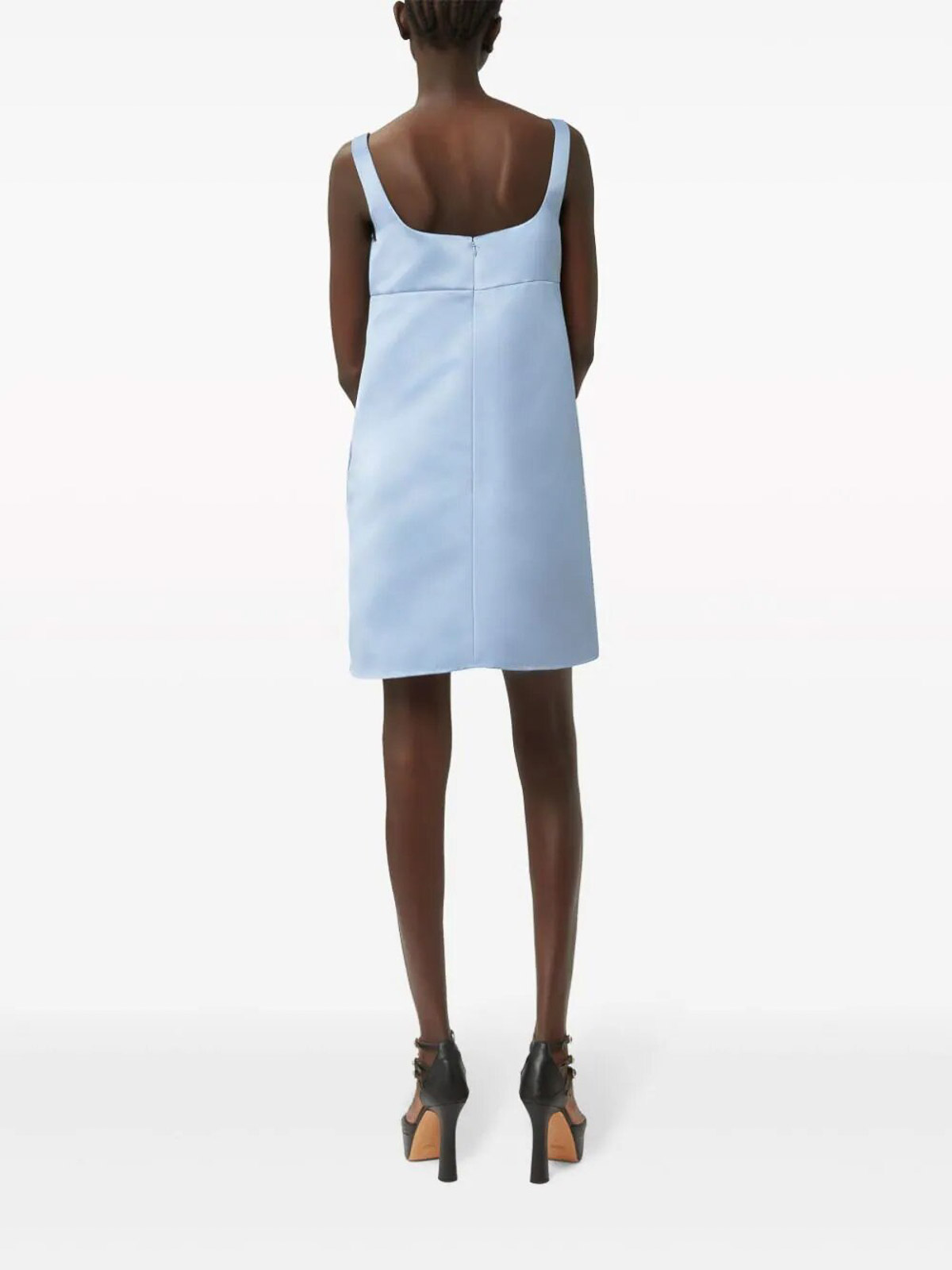 Shop Nina Ricci Satin Mini A-line Dress In Light Blue