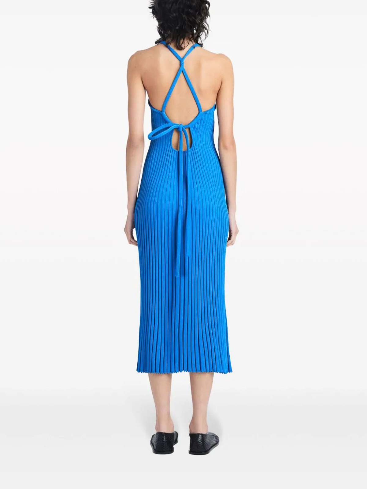 Proenza Schouler Vida Dress In Viscose Rib - Blue|R2427150400