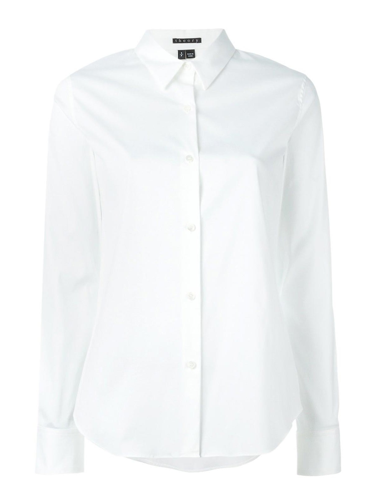 Shop Theory Long Sleeve Shirt In White