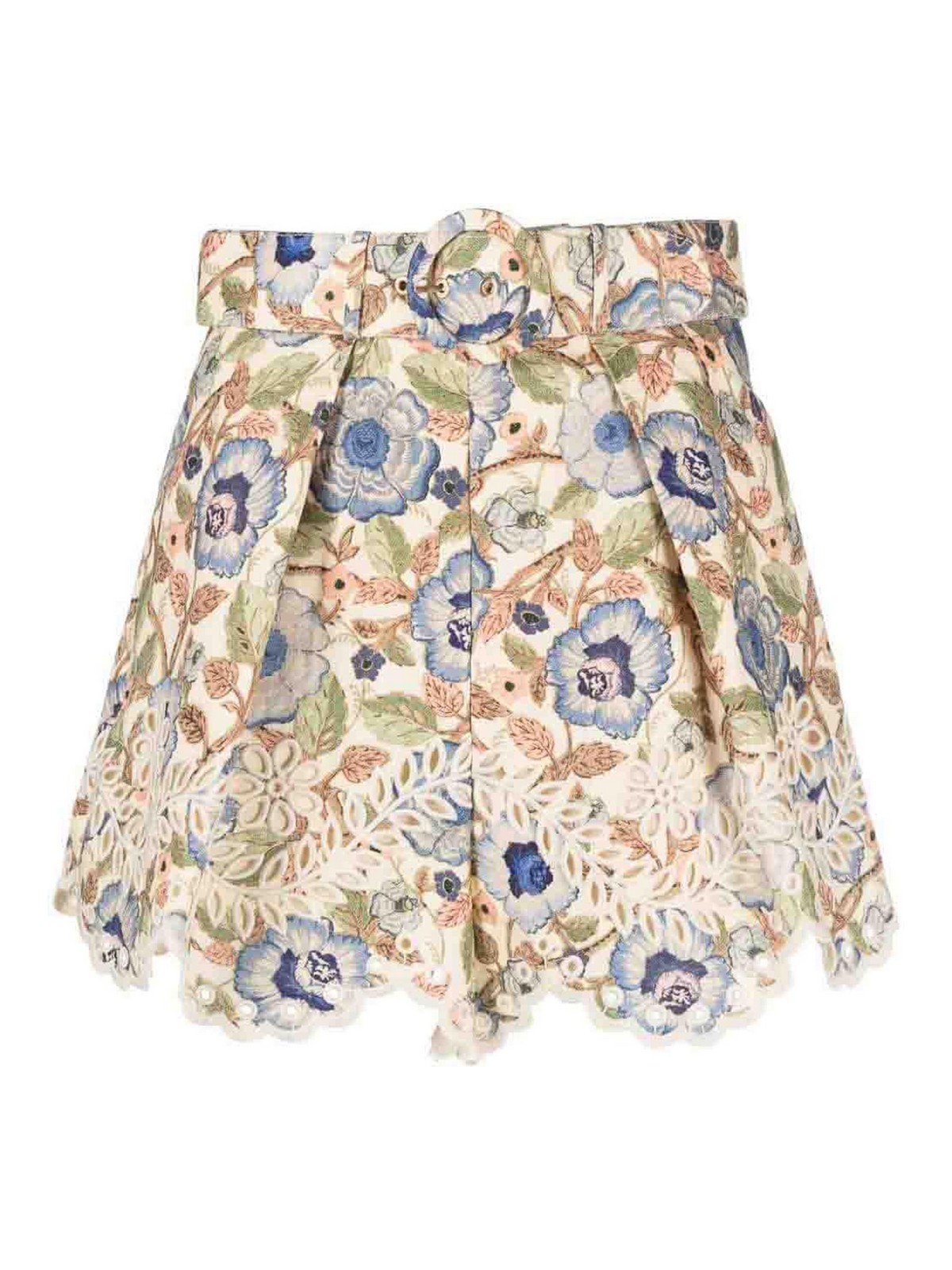 Zimmermann Junie Embroidered Short - Light Blue