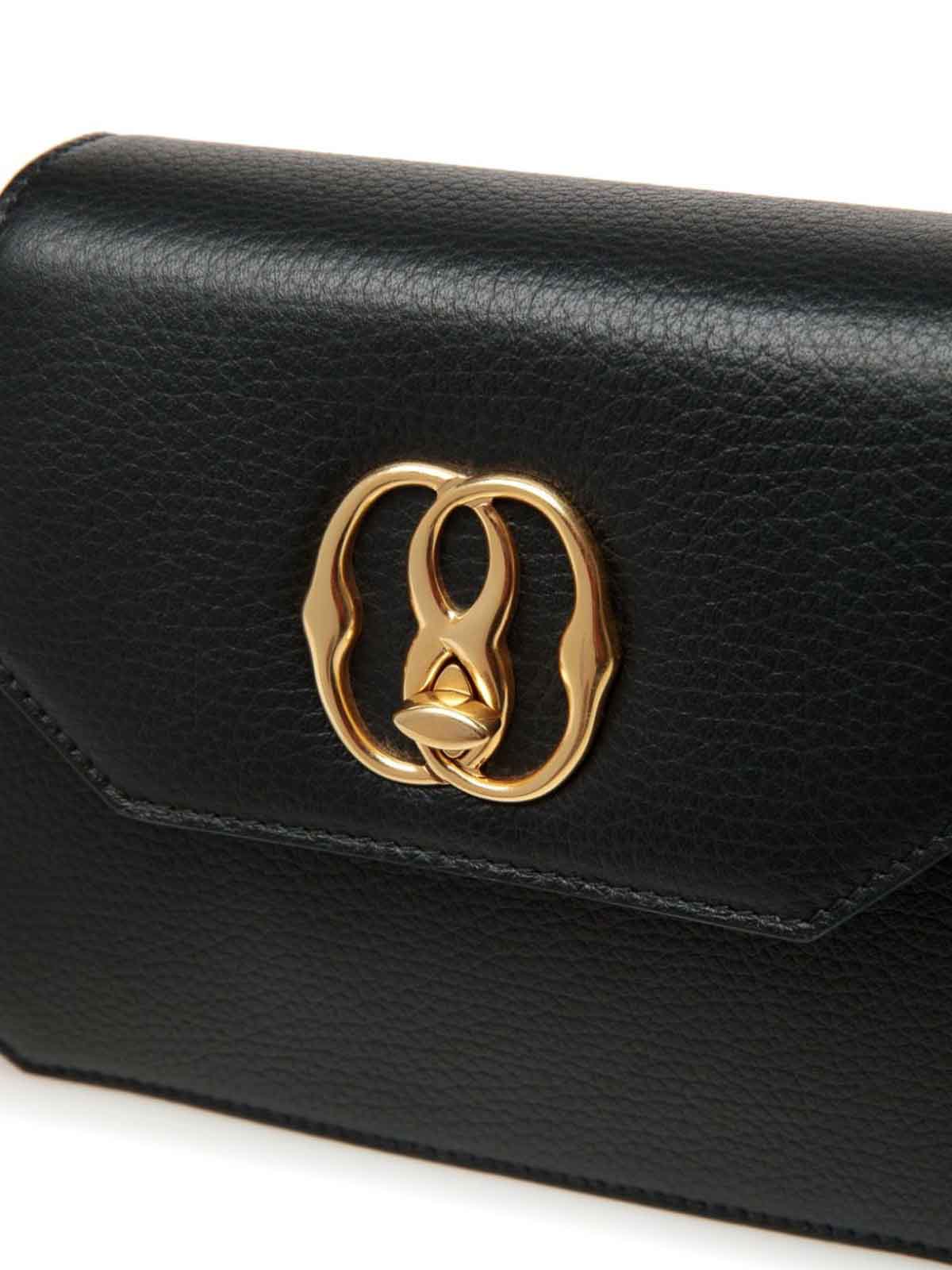 Shop Bally Mini Emblem Octagon Bag In Black