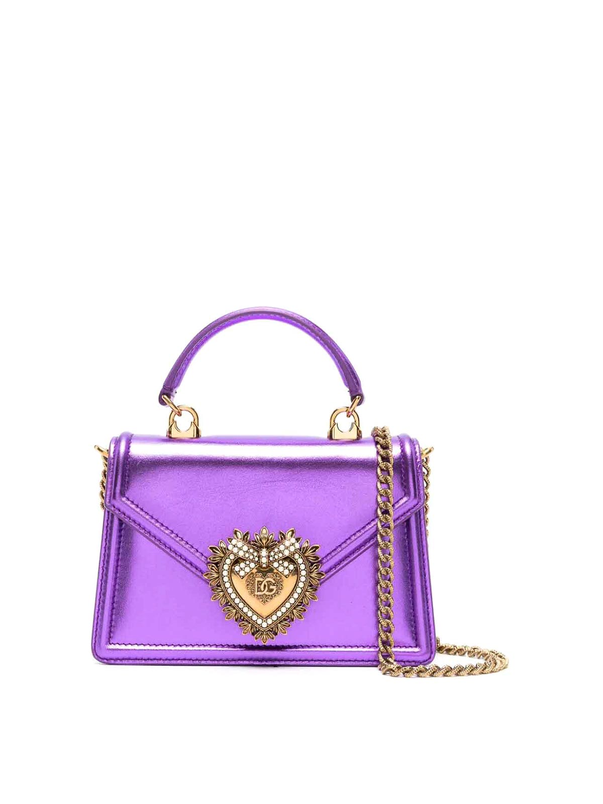 Shop Dolce & Gabbana Mini Devotion Bag In Purple