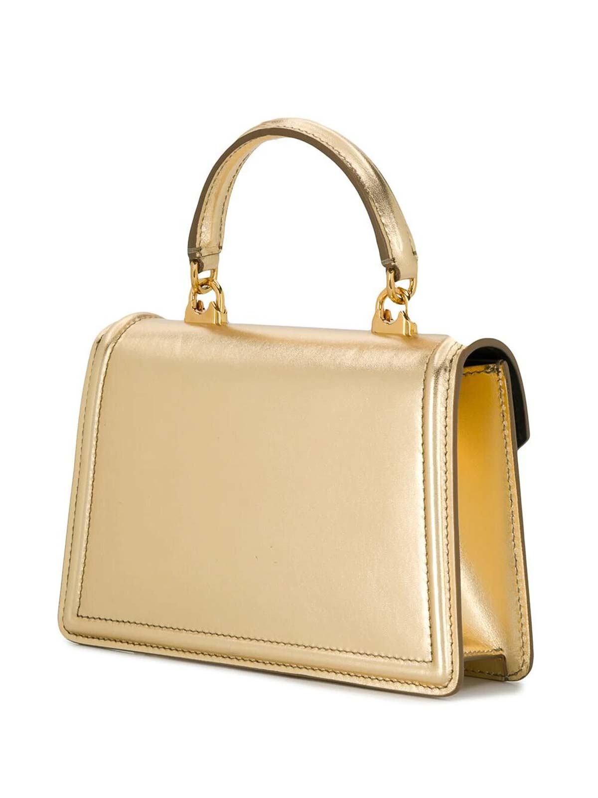Shop Dolce & Gabbana Mini Devotion Bag In Gold