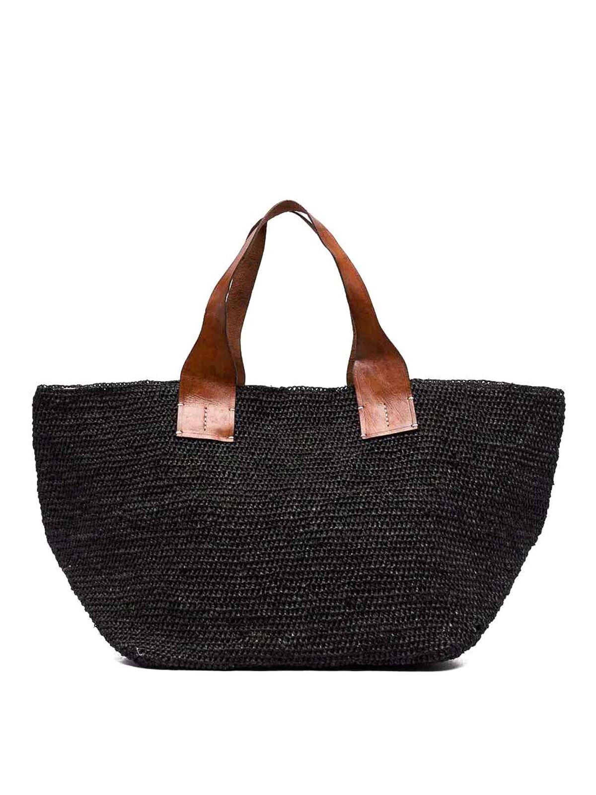 Shop Ibeliv Rafia Bag In Black