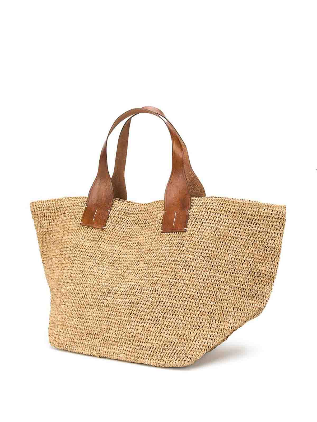 Shop Ibeliv Rafia Bag In Brown
