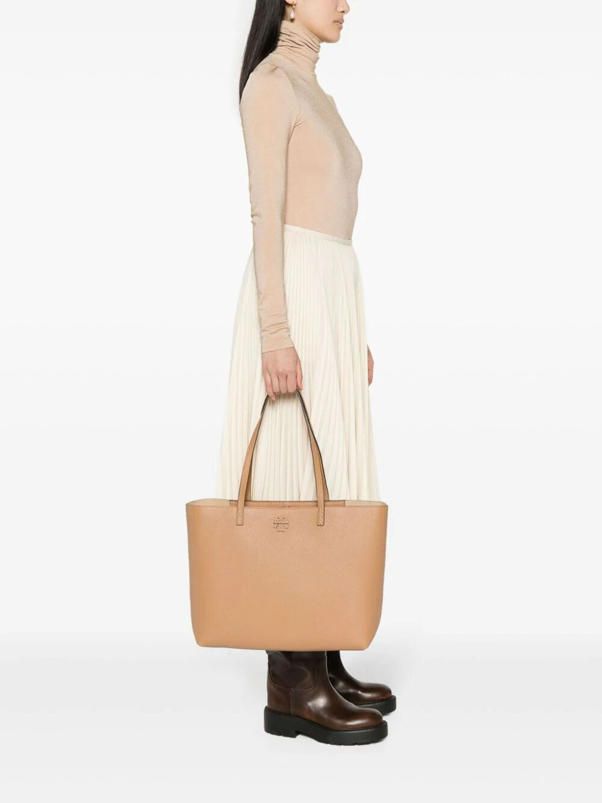 Shop Tory Burch Mcgraw Tote In Brown