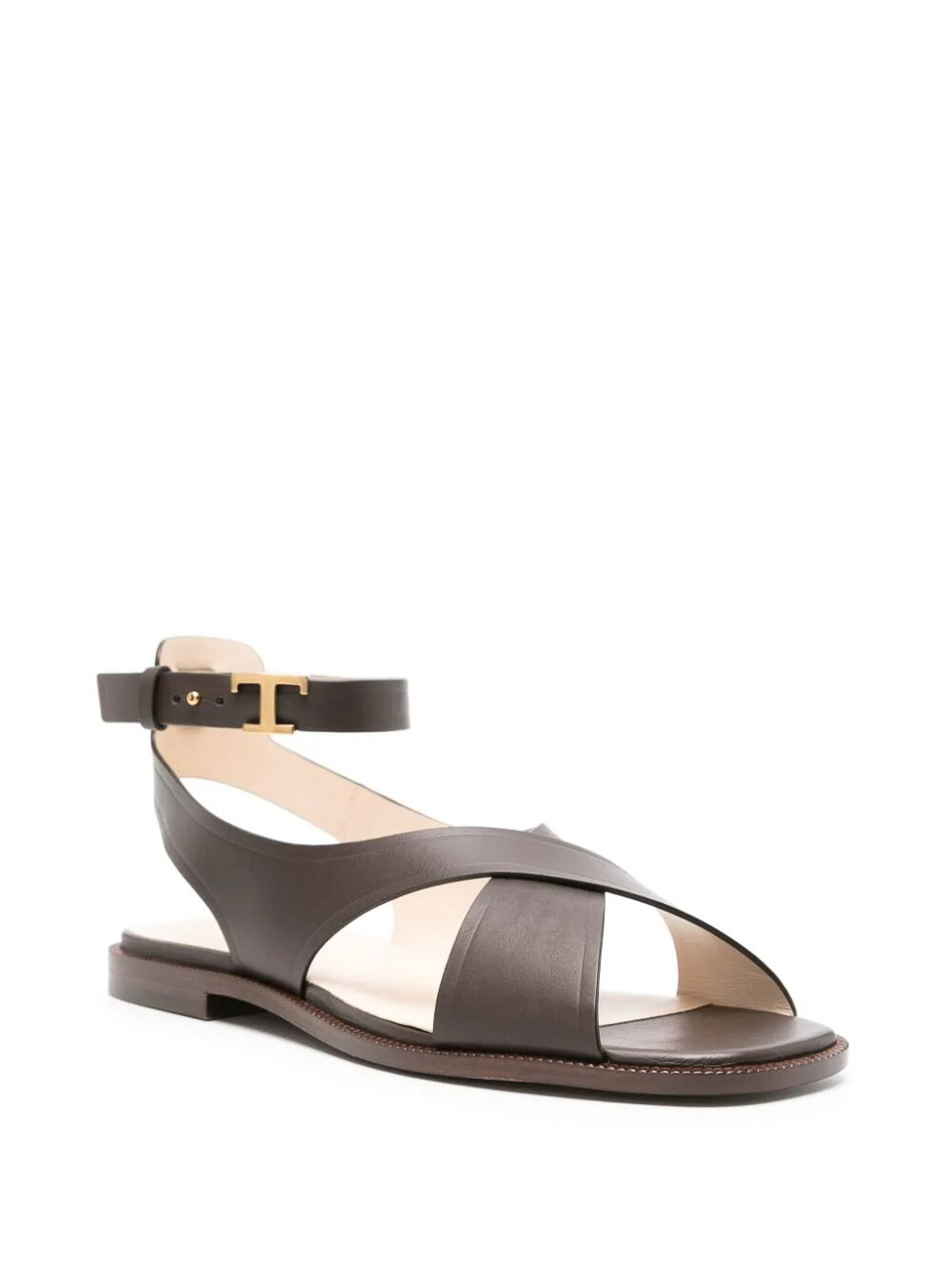 Shop Tod's Criss Cross Sandal In Brown