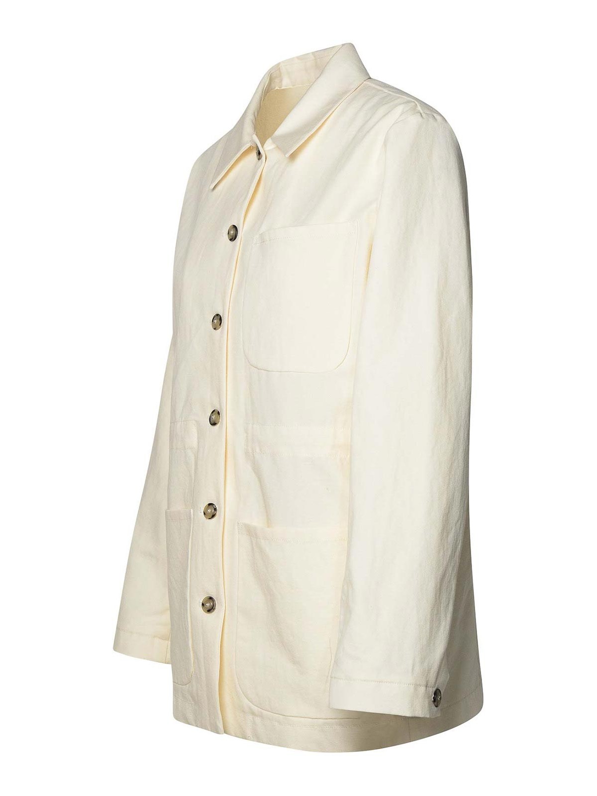 Shop Apc White Cotton Blend Jacket