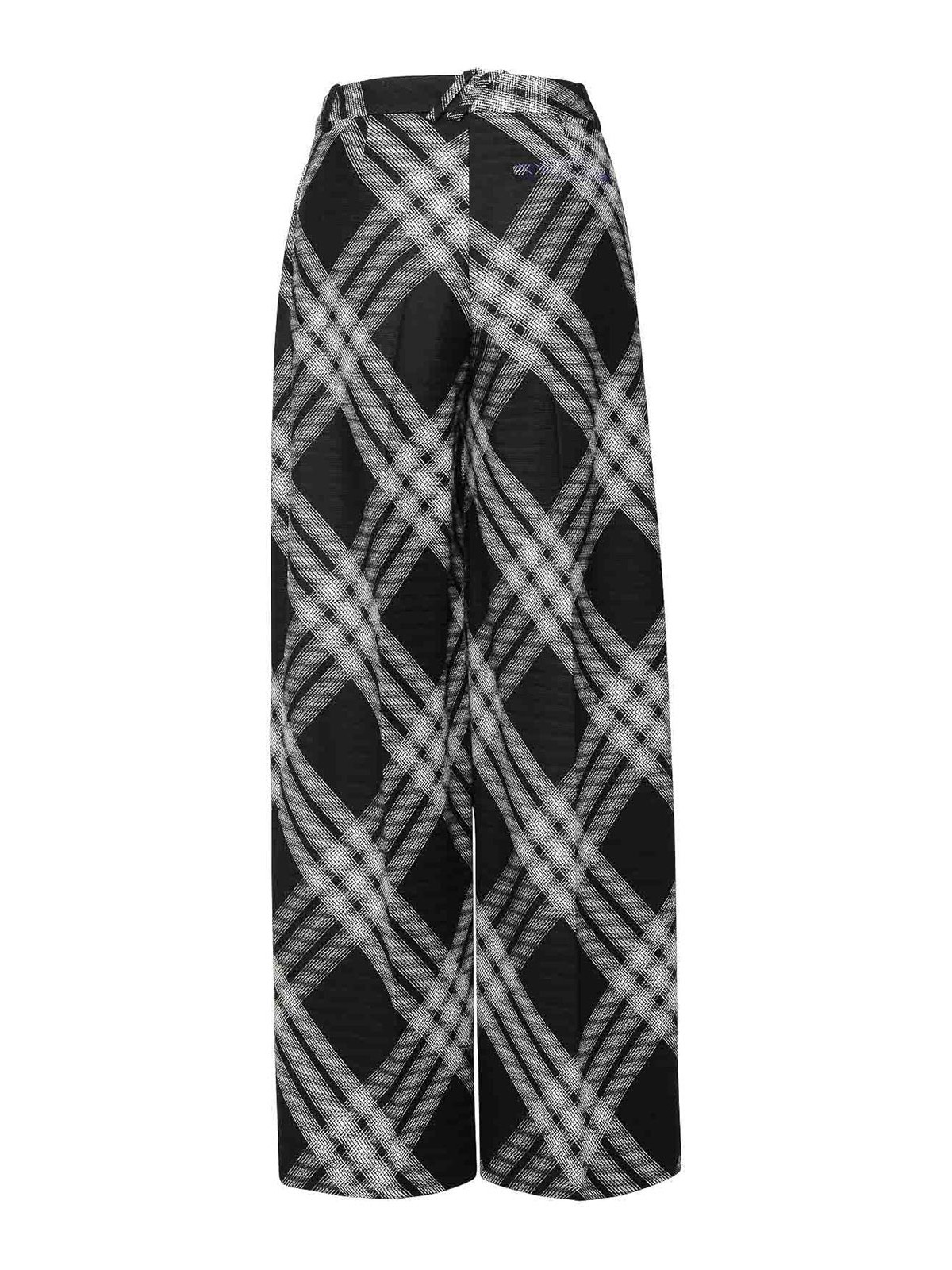 Shop Burberry Check Pants In Black