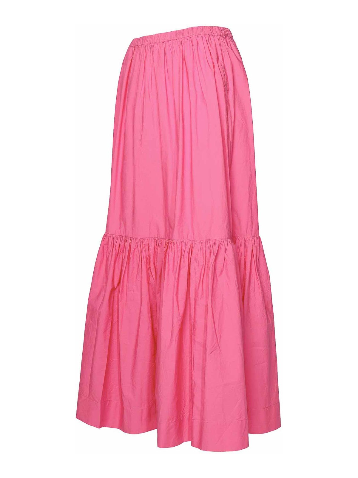 Shop Ganni Fuchsia Cotton Skirt