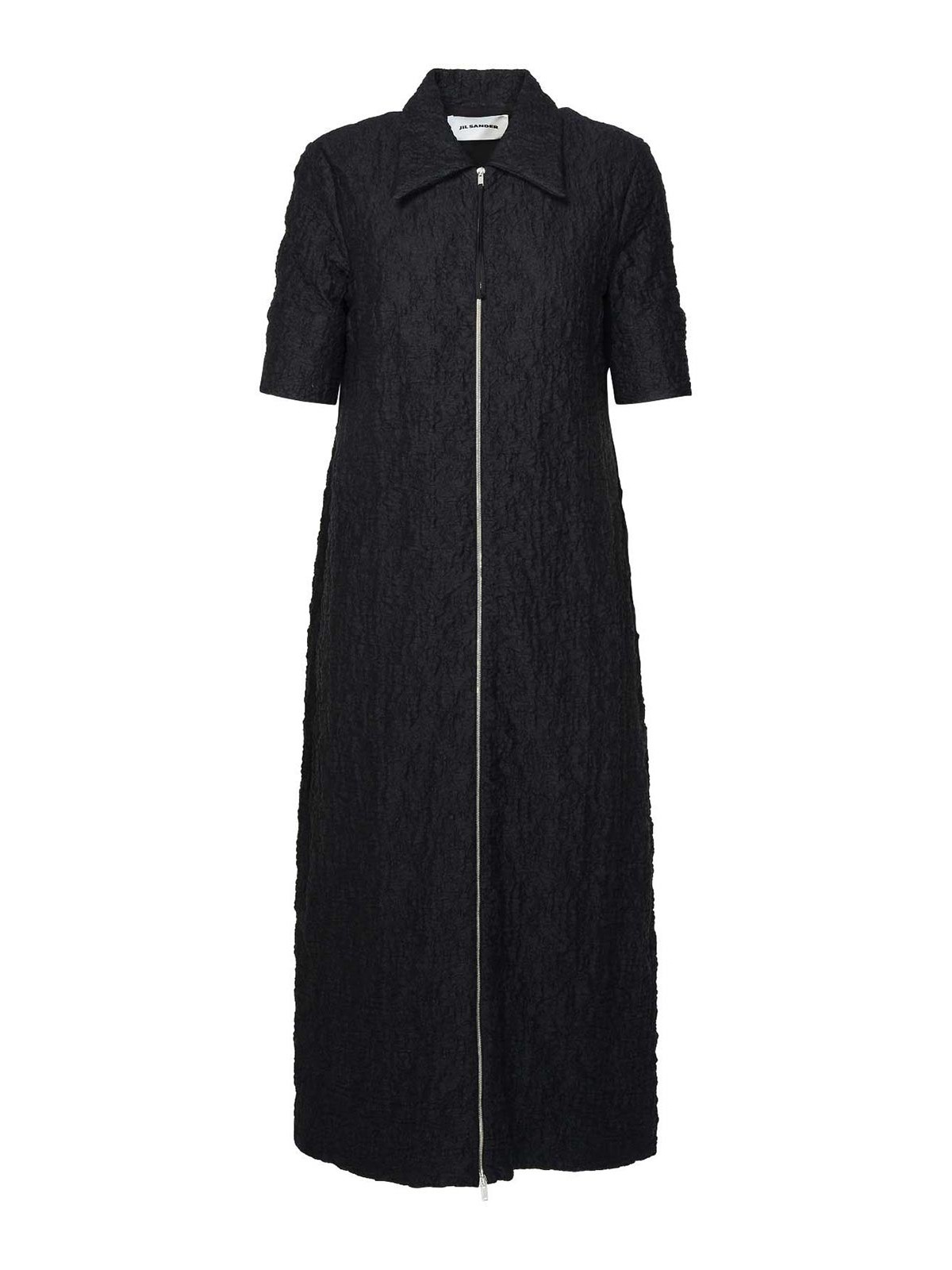 Shop Jil Sander Black Cotton Blend Dress