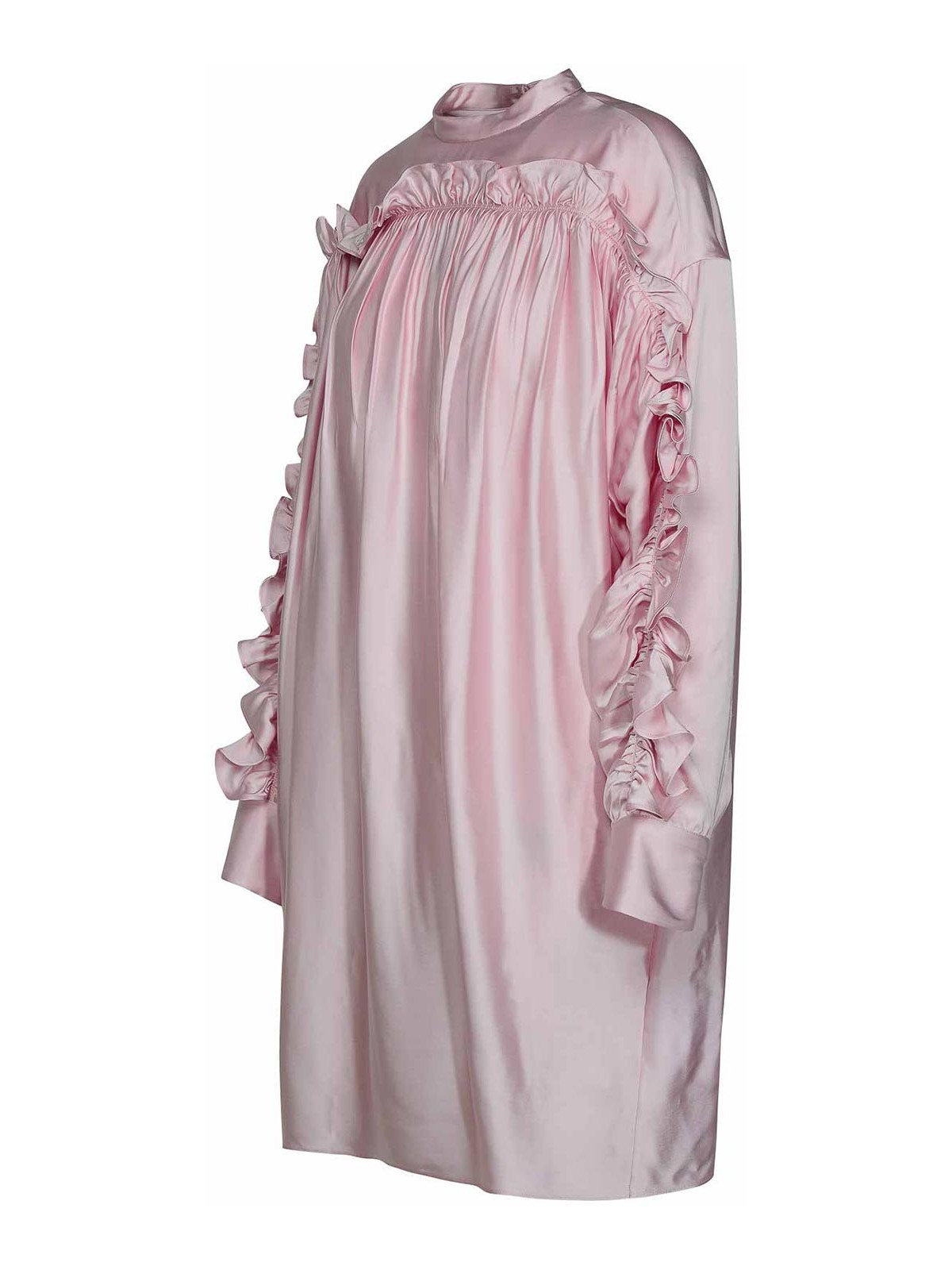Shop Jil Sander Pink Viscose Dress In Nude & Neutrals