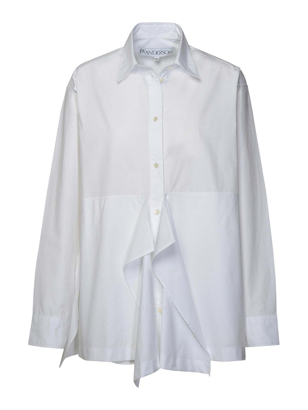 Shop Jw Anderson Peplum White Cotton Shirt