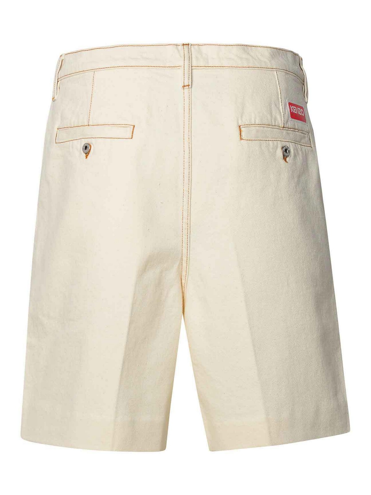 Shop Kenzo Bermuda Jeans In Beige