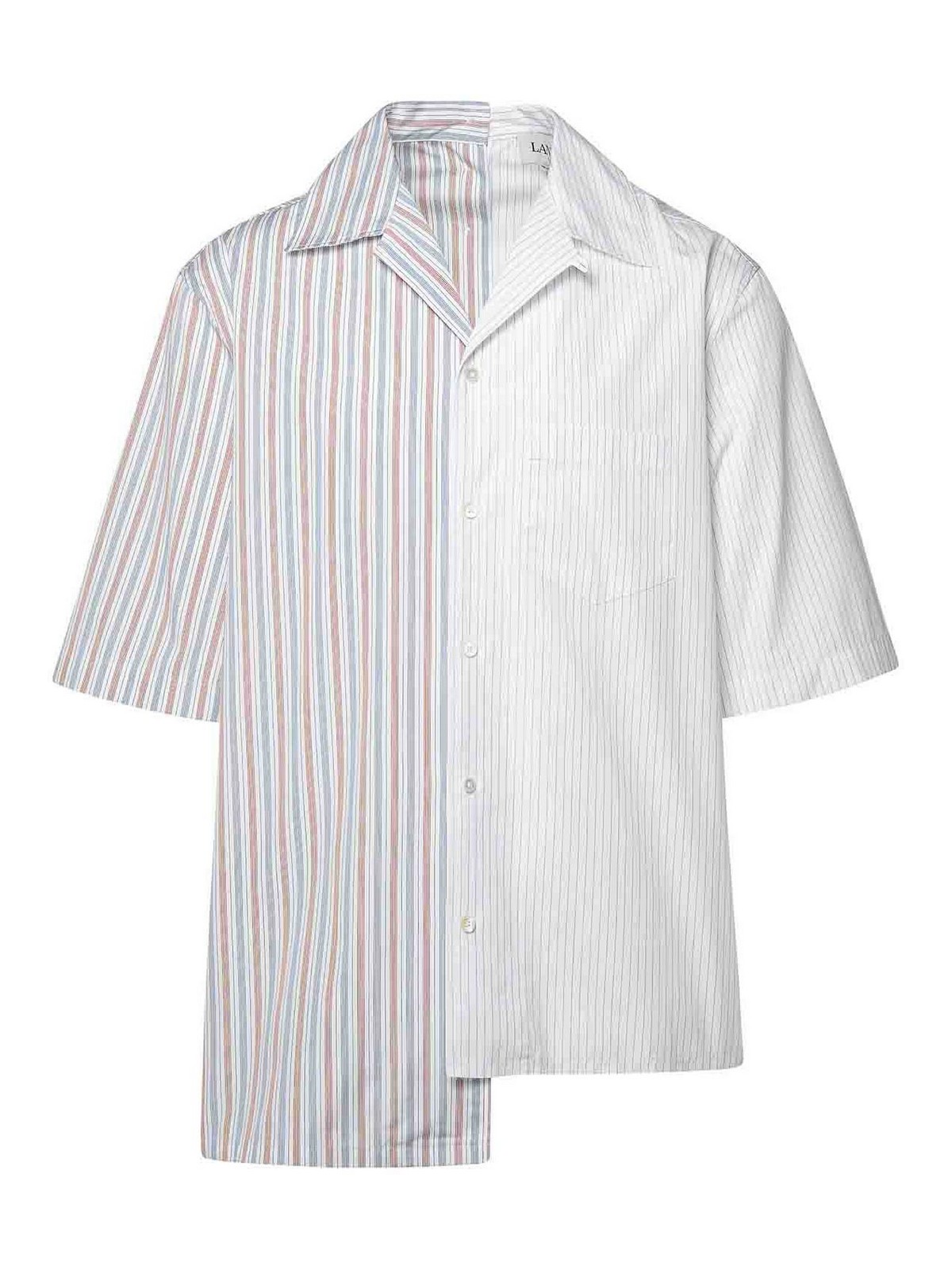Shop Lanvin Asymmetric Shirt In Multicolour