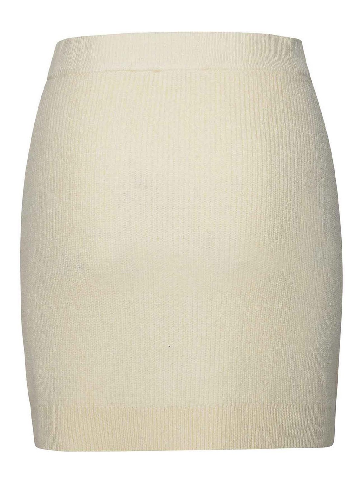 Shop Michael Kors Ivory Cashmere Blend Miniskirt In Cream