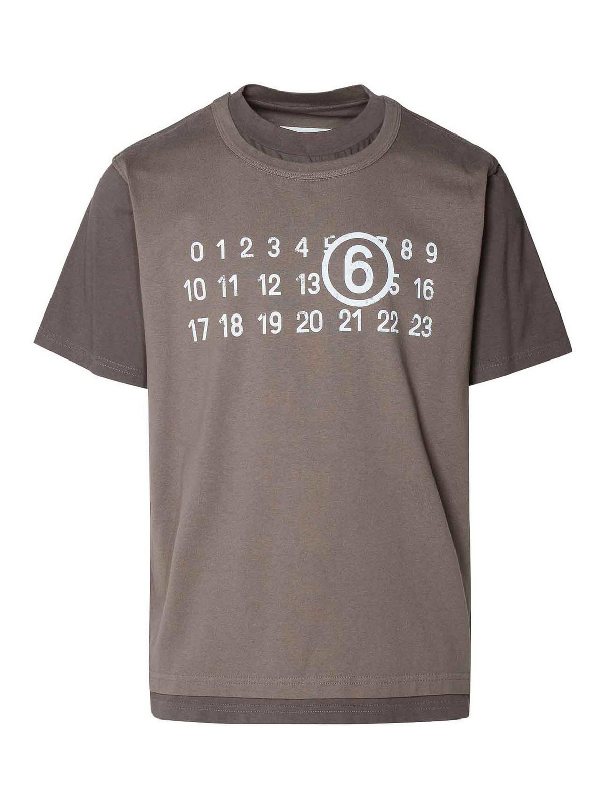 MM6 Maison Margiela Brown cotton t-shirt - Men|SH0GC0001STJ391962
