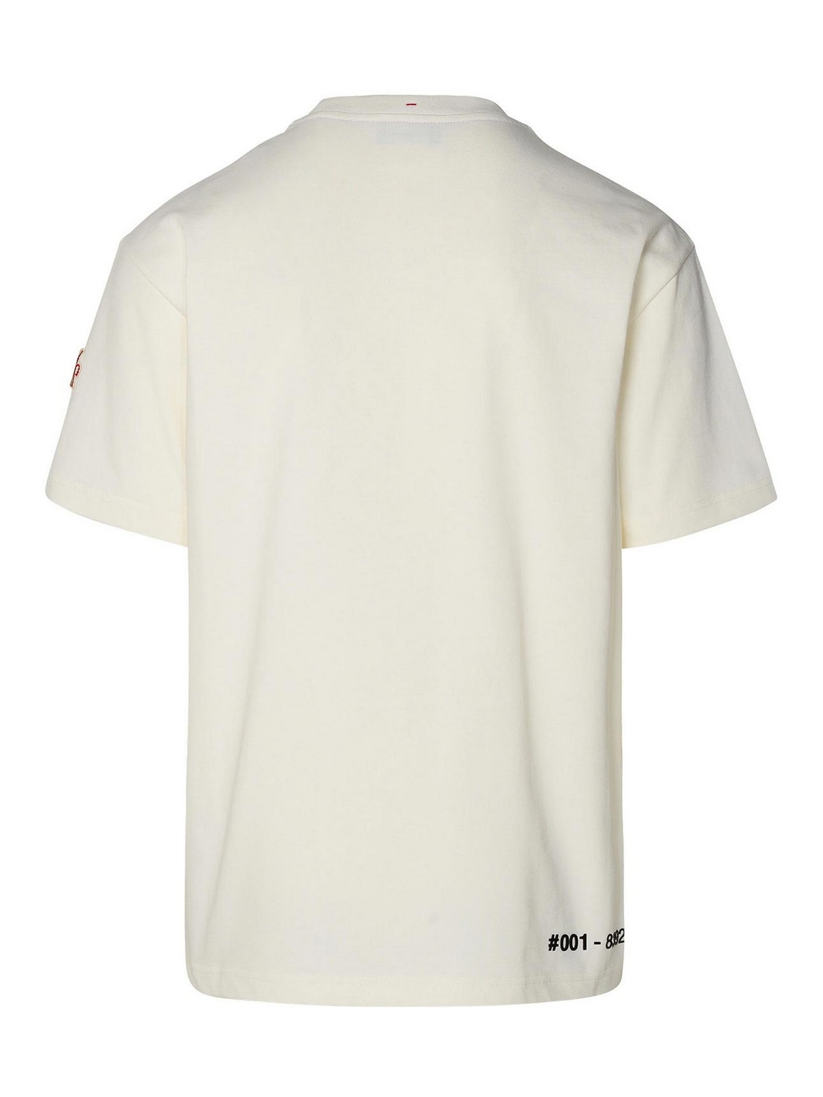 Shop Moncler Ivory Cotton T-shirt In White