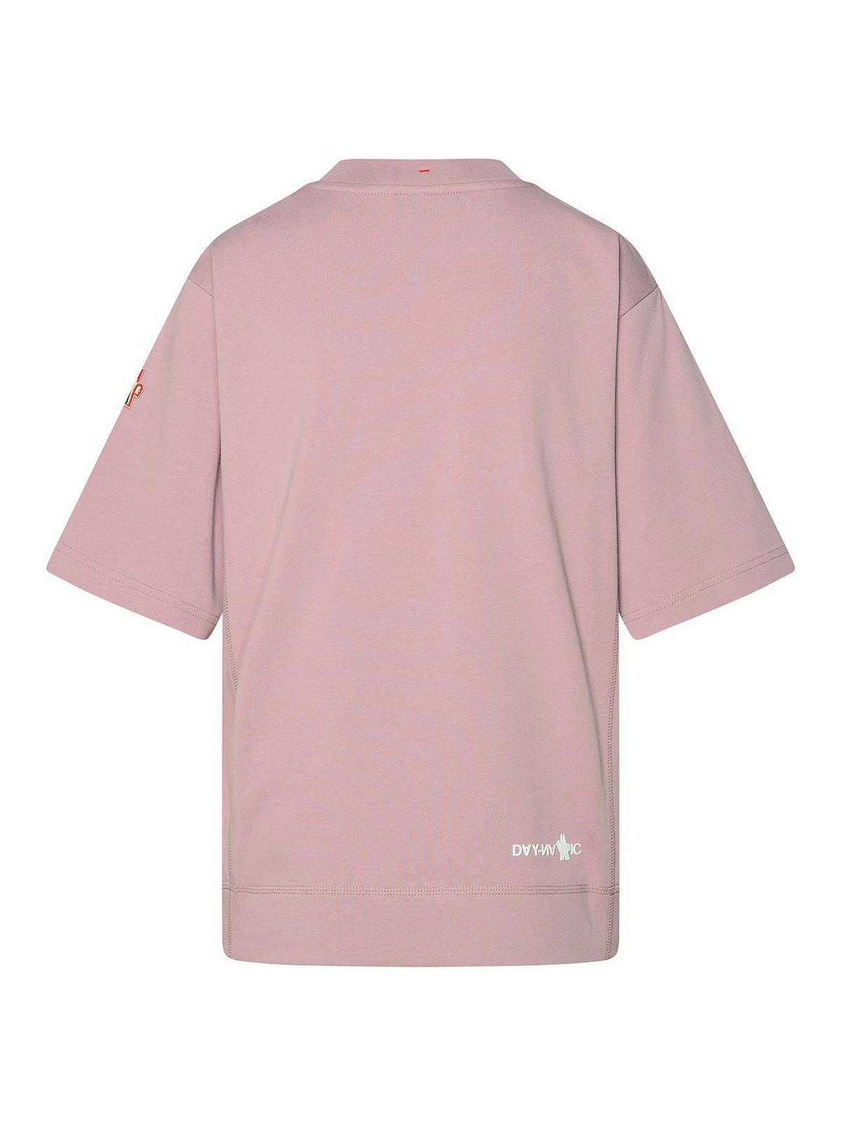 Shop Moncler Pink Cotton T-shirt In Nude & Neutrals