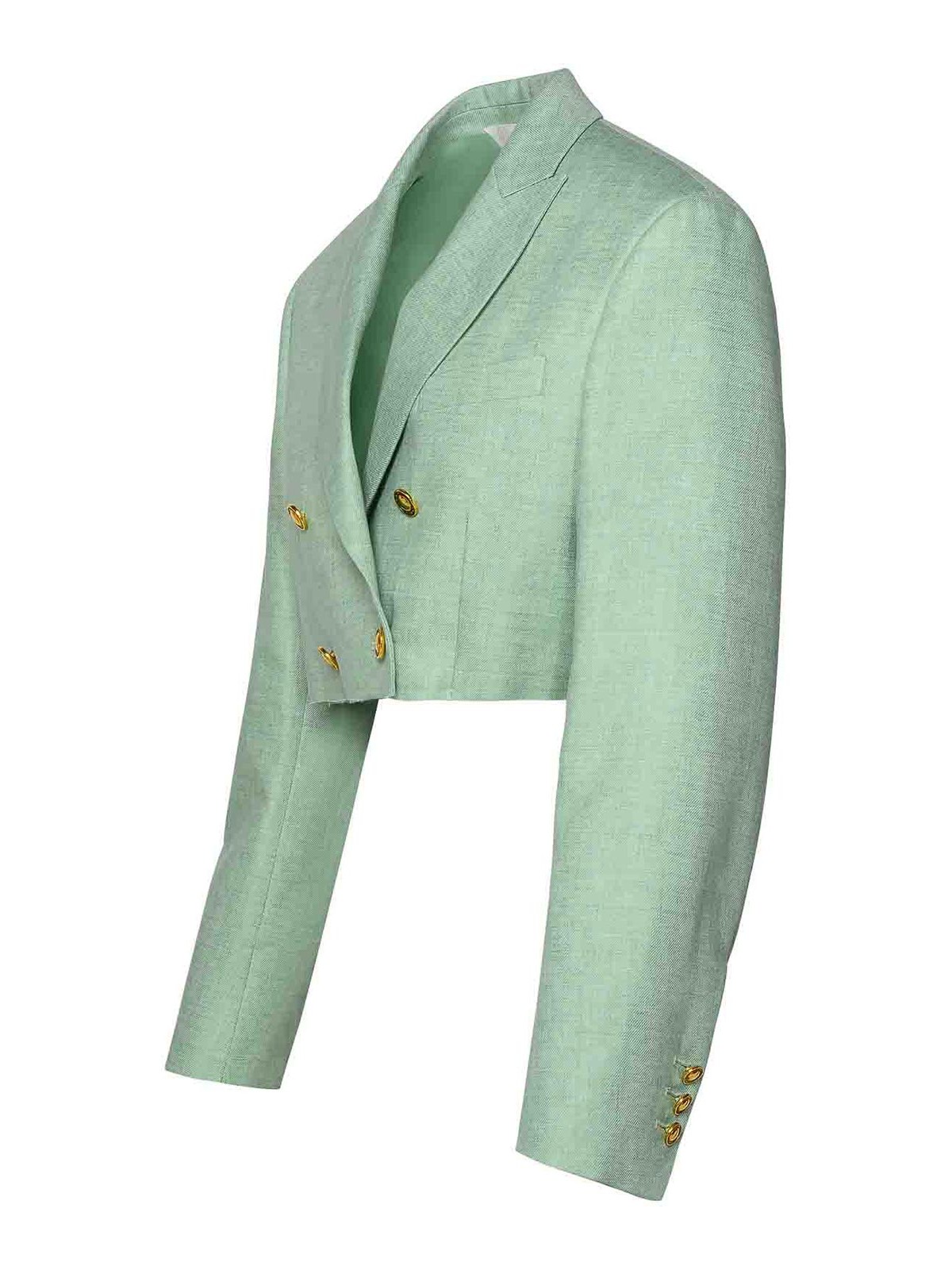 Shop Palm Angels Green Linen Blazer