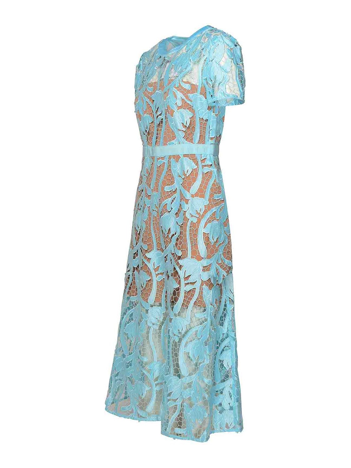 Shop Self-portrait Light Blue Polyester Dress