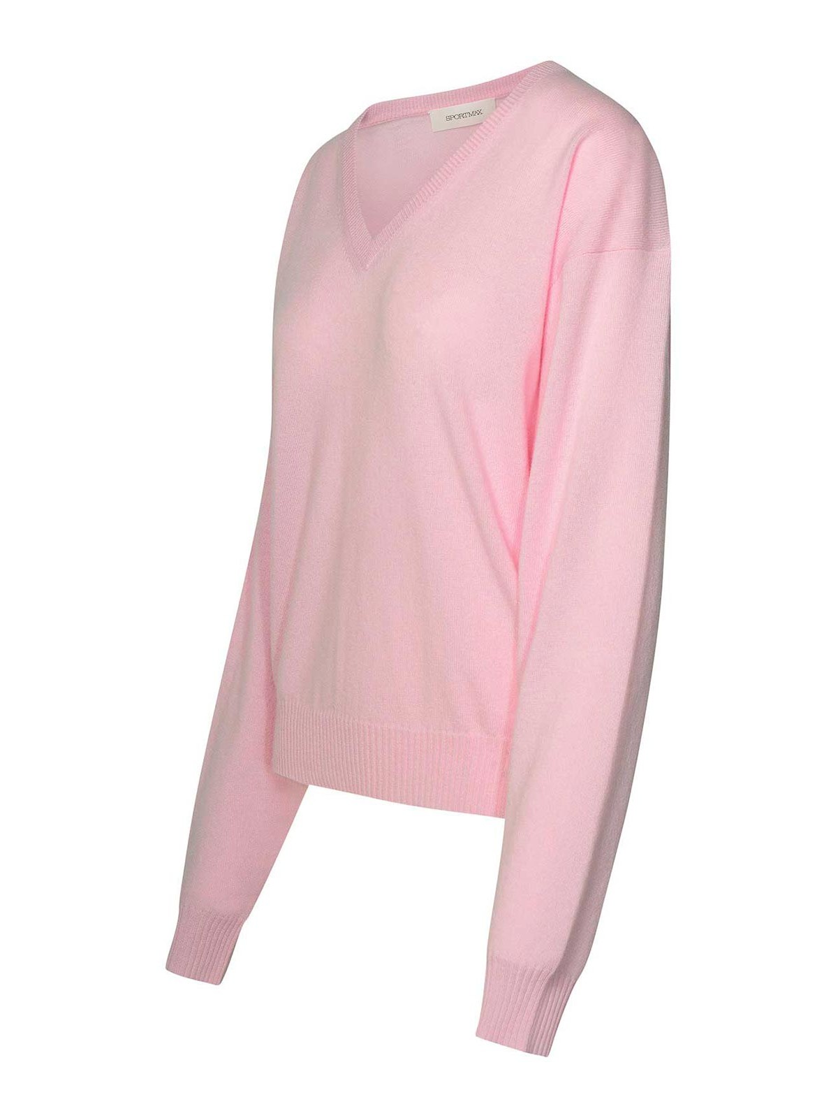 Shop Sportmax Pink Wool Blend Sweater In Nude & Neutrals