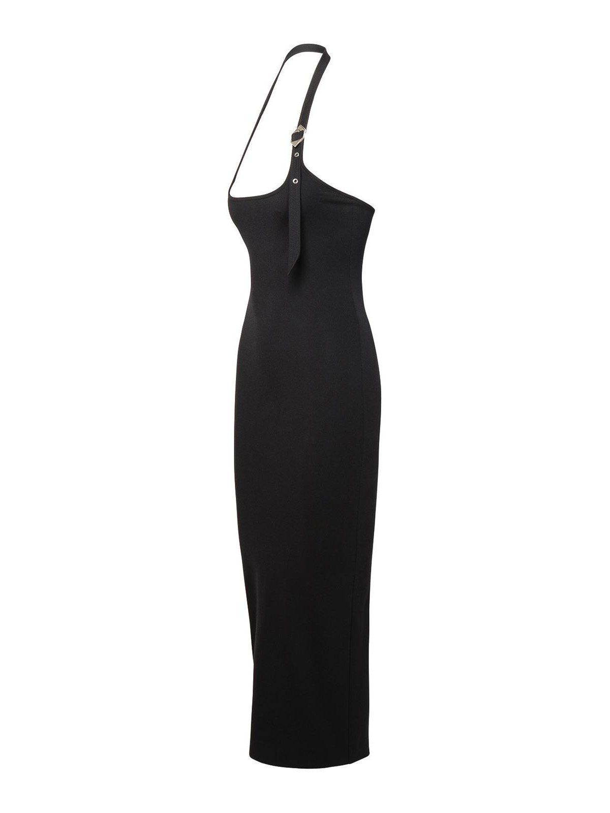 Shop Attico Black Rayon Blend Midi Dress