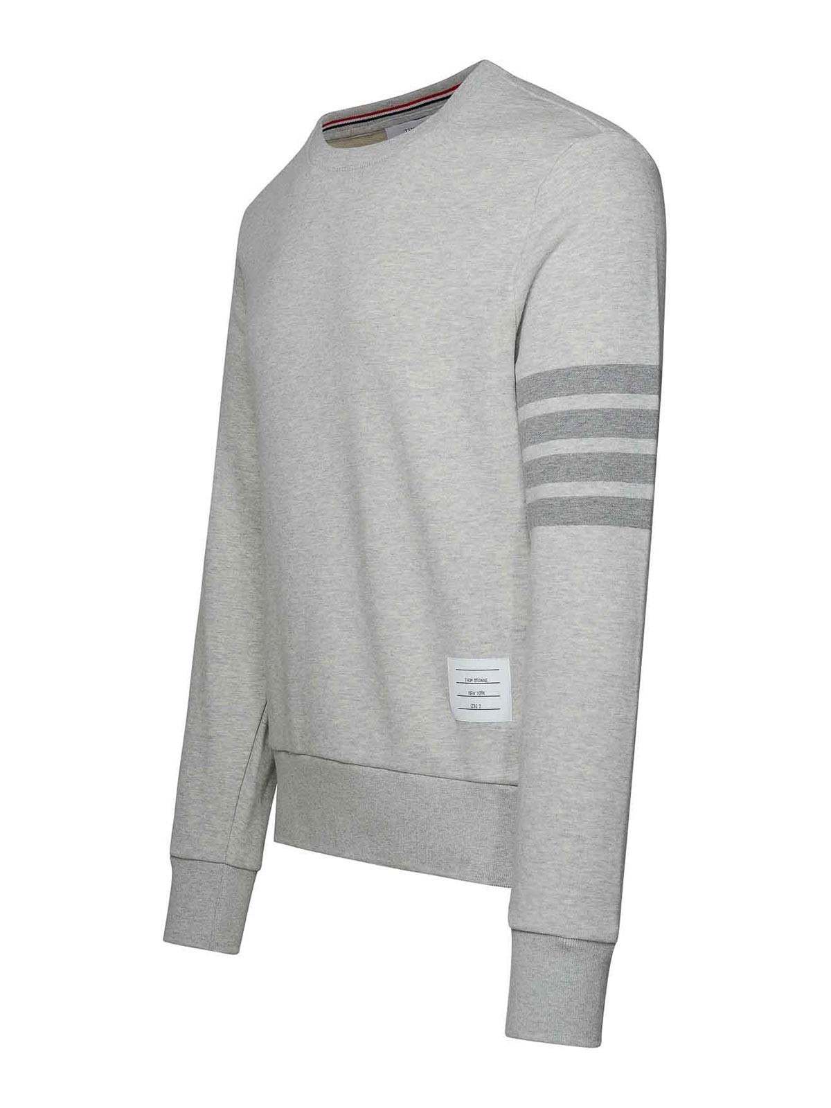 Shop Thom Browne Gray Cotton Sweatshirt In Grey