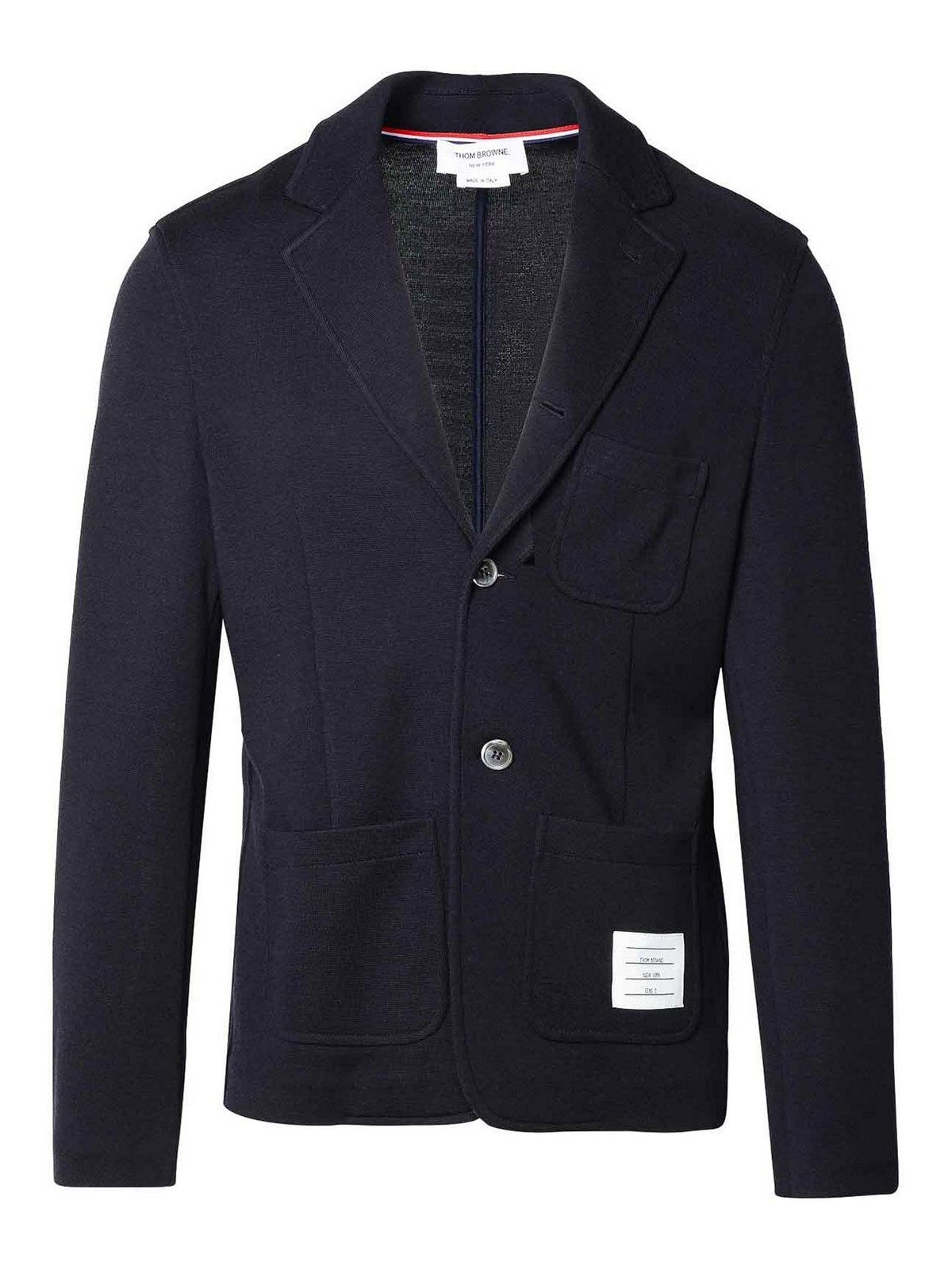 Shop Thom Browne Navy Virgin Wool Blazer In Dark Blue
