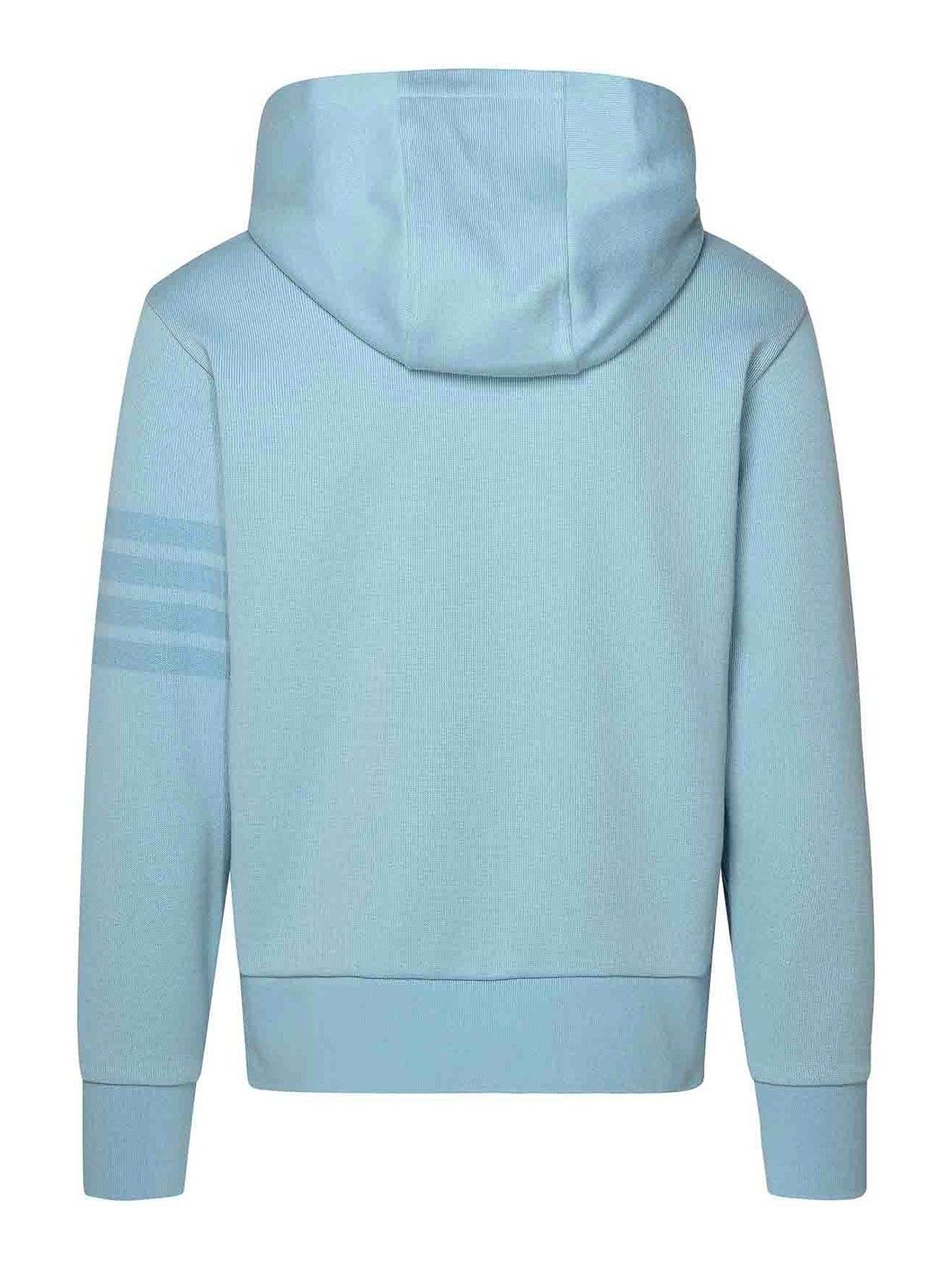 Shop Thom Browne Light Blue Cotton Sweatshirt