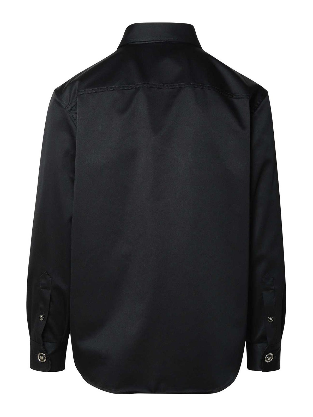 Shop Versace Cotton Shirt In Black