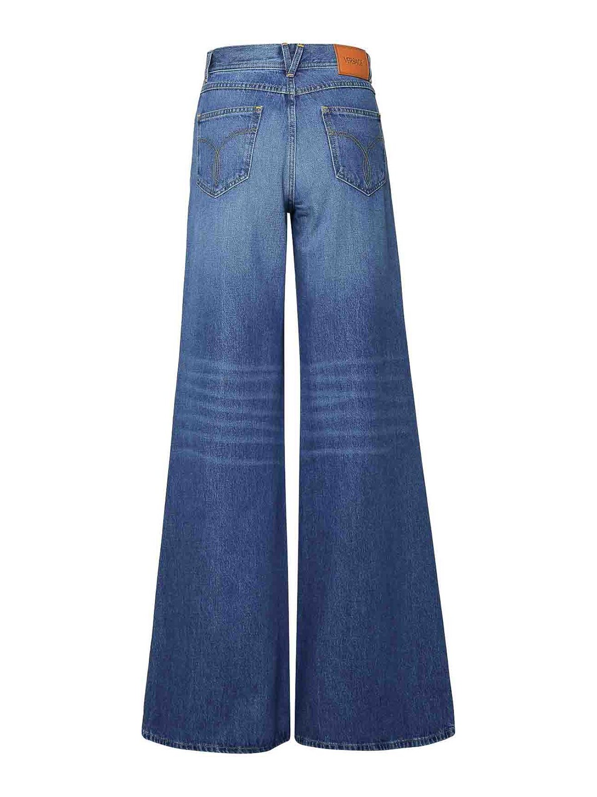 Shop Versace Blue Cotton Jeans