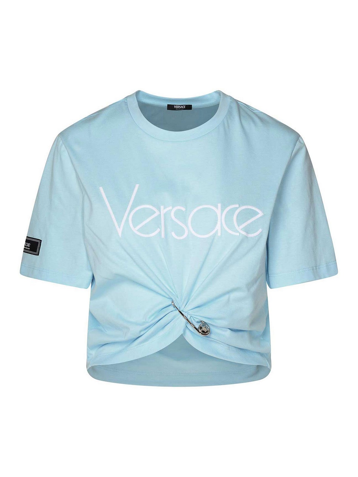 Shop Versace Camiseta - Azul Claro In Light Blue