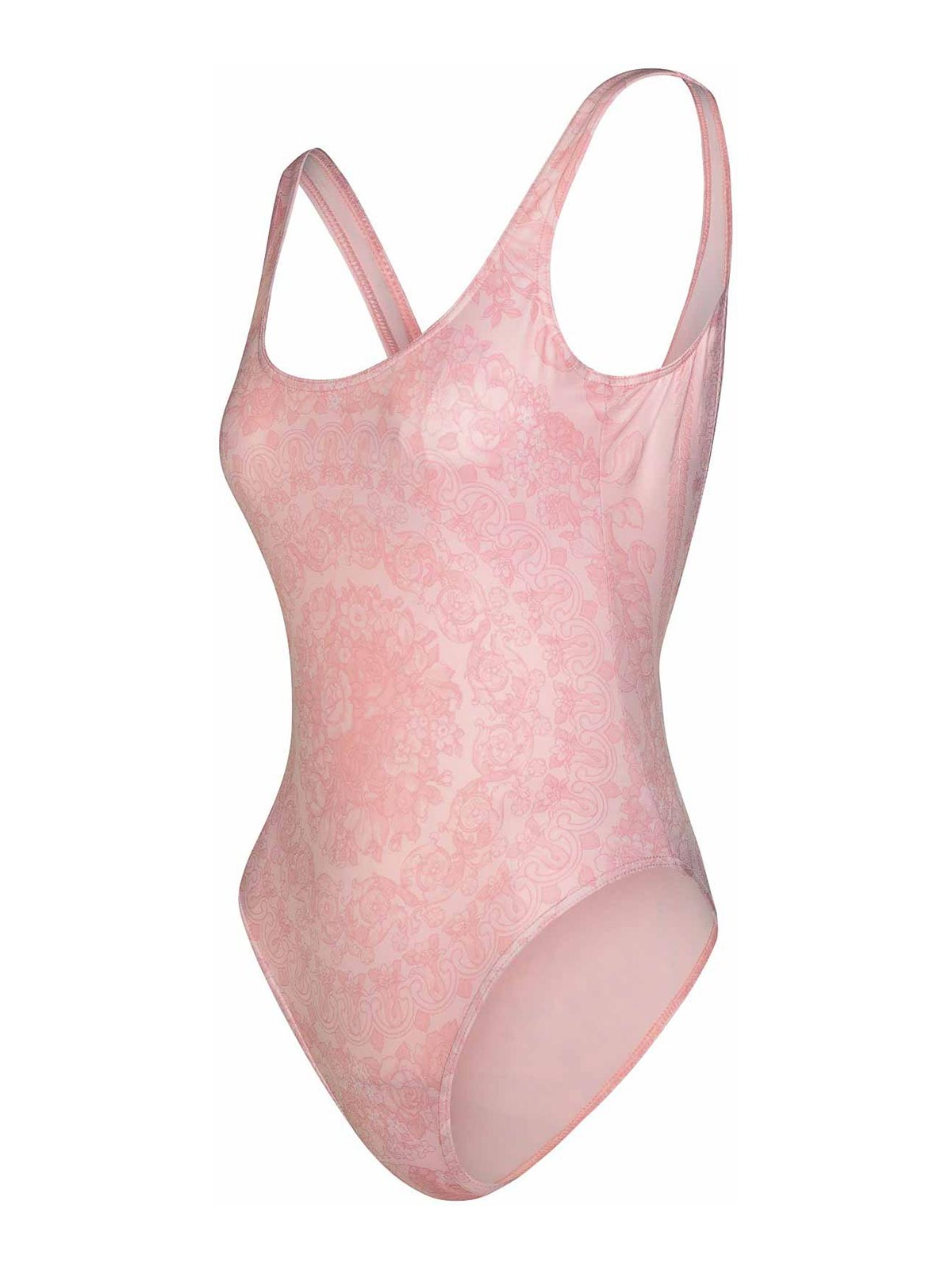 Shop Versace One-piece Swimsuit In Pink Polyester Blend In Nude & Neutrals