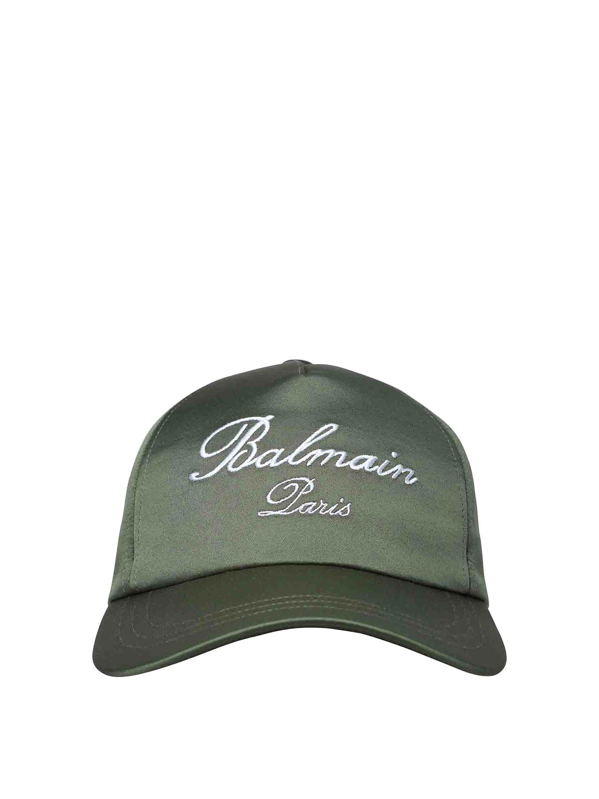 Shop Balmain Logo Hat In Green