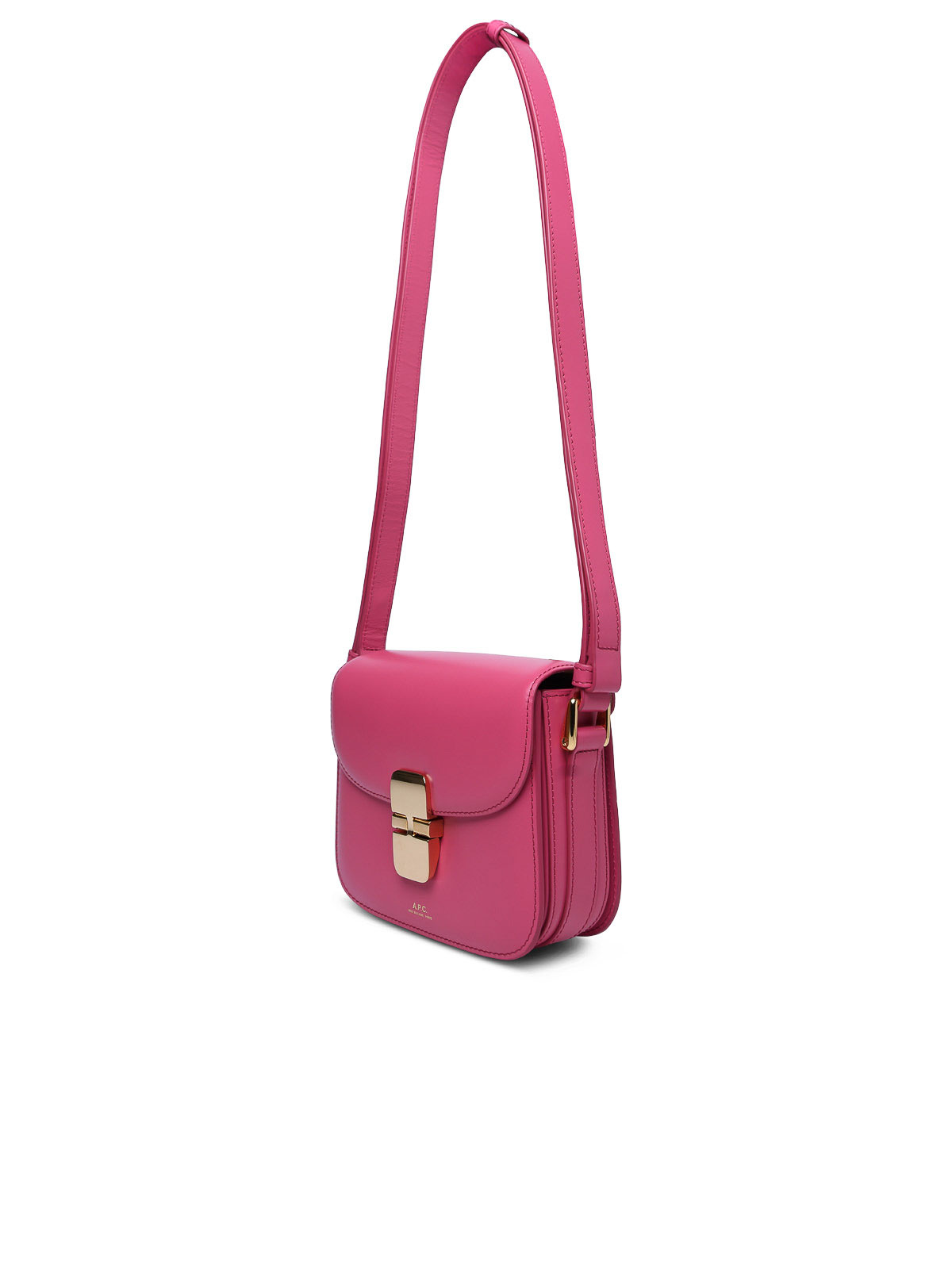 Shop Apc Grace Mini Crossbody Bag In Fuchsia Leather