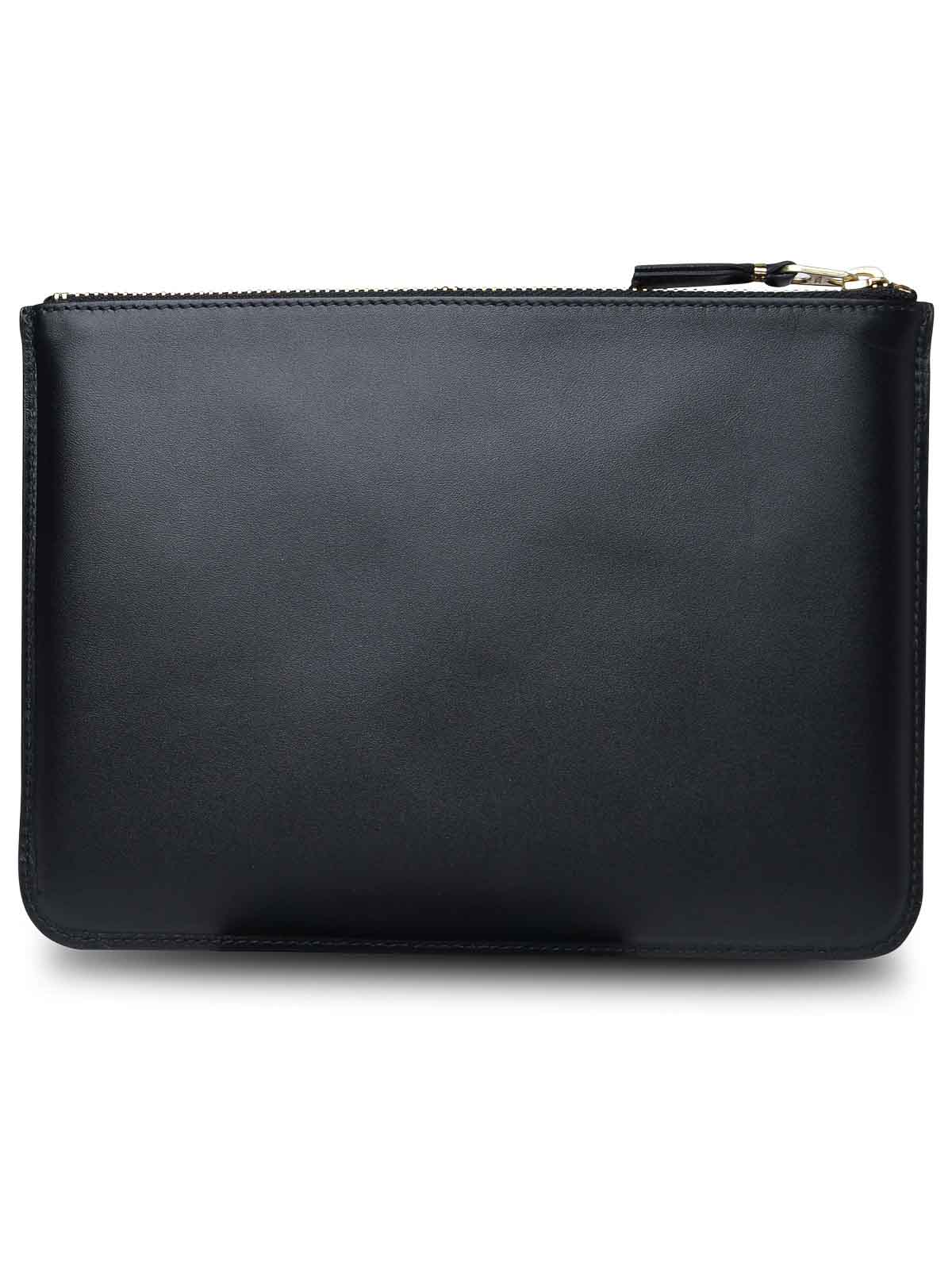 Shop Comme Des Garçons Black Leather Envelope Bag