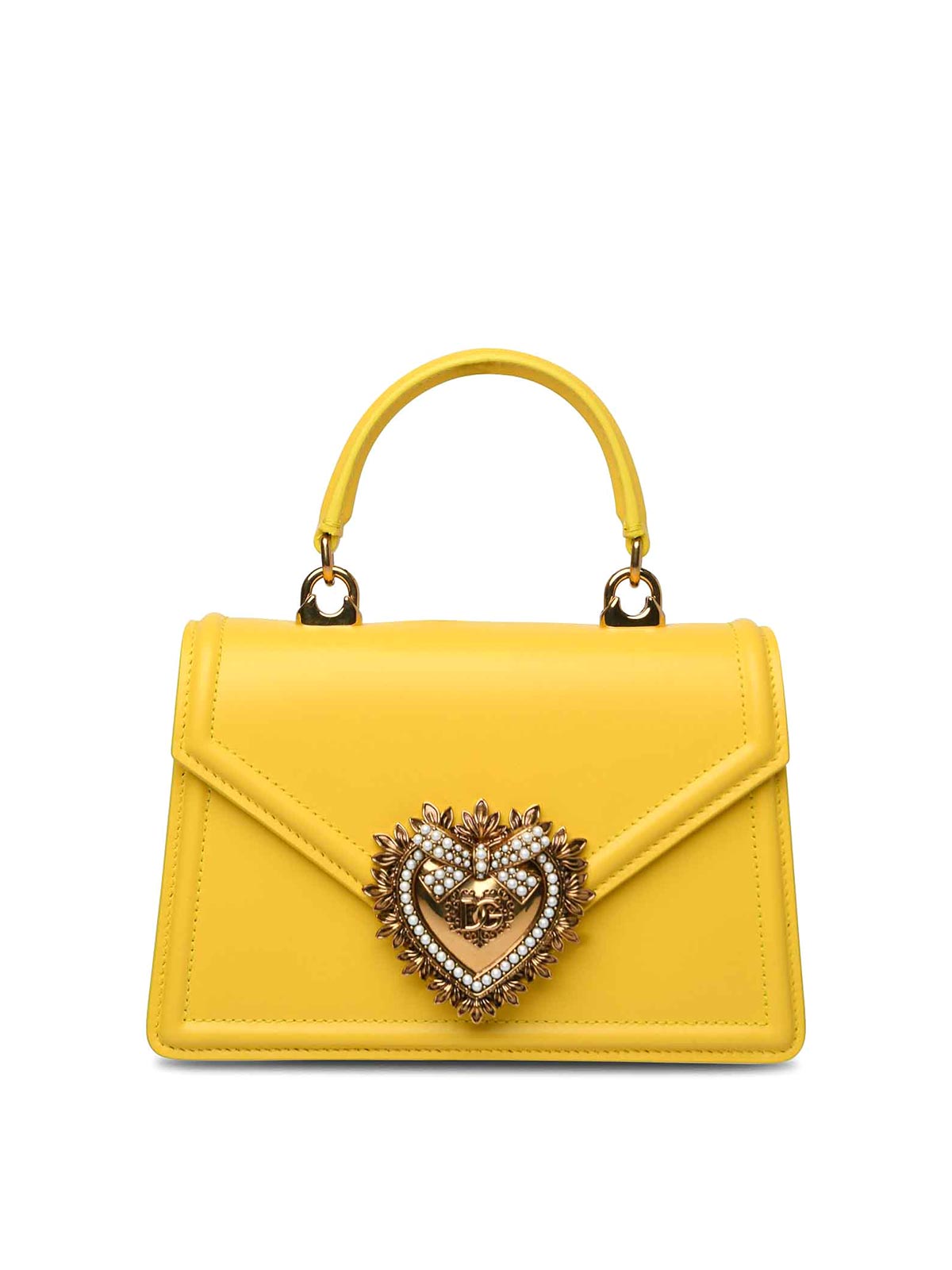 Shop Dolce & Gabbana Small  Yellow Leather Bag