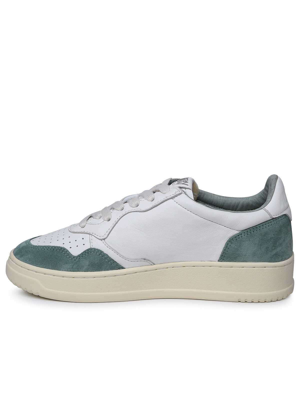 Shop Autry Two-tone Leather Sneakers In White