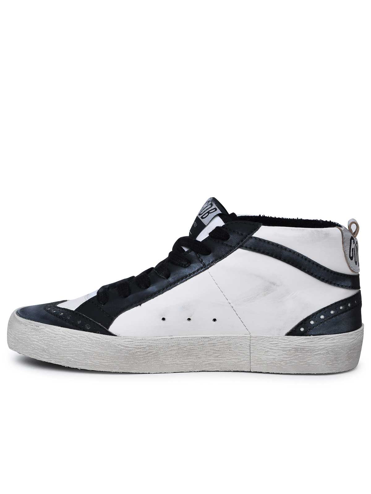 Shop Golden Goose Mid-star Classic White Leather Sneakers