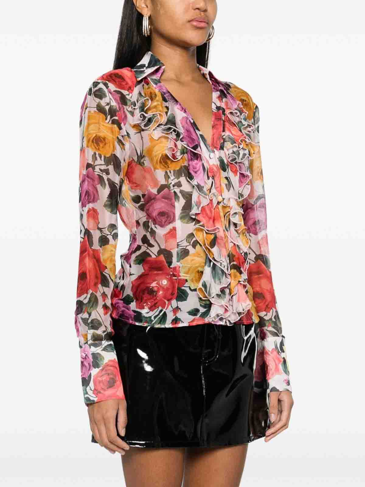 Shop Blugirl Floral Shirt In Color Carne Y Neutral