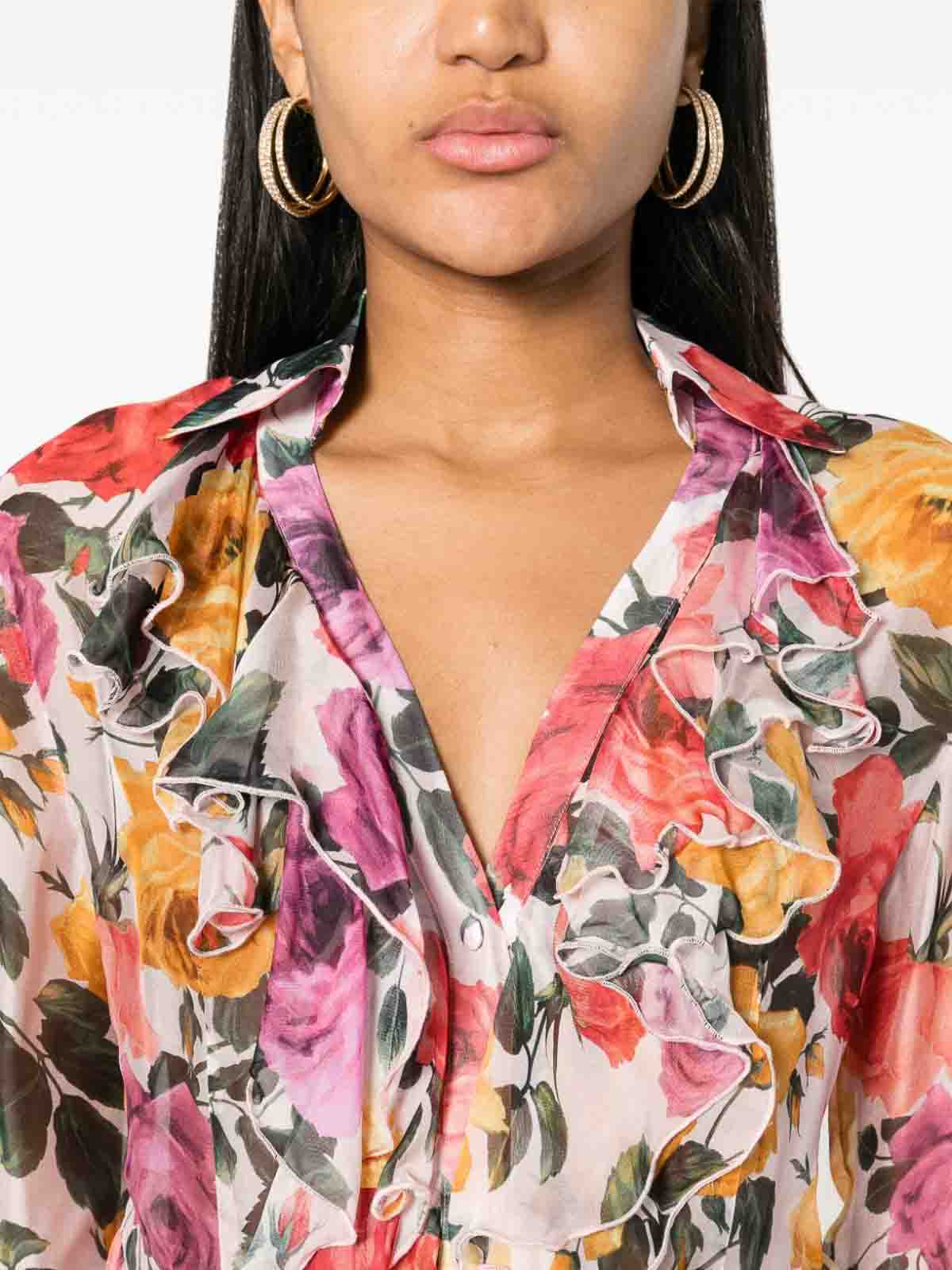 Shop Blugirl Floral Shirt In Color Carne Y Neutral