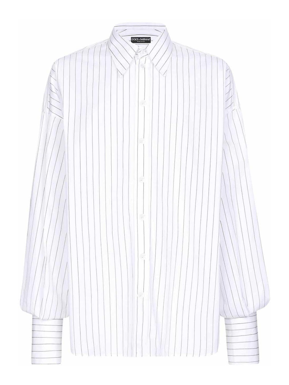 Shop Dolce & Gabbana Striped Shirt In Blanco